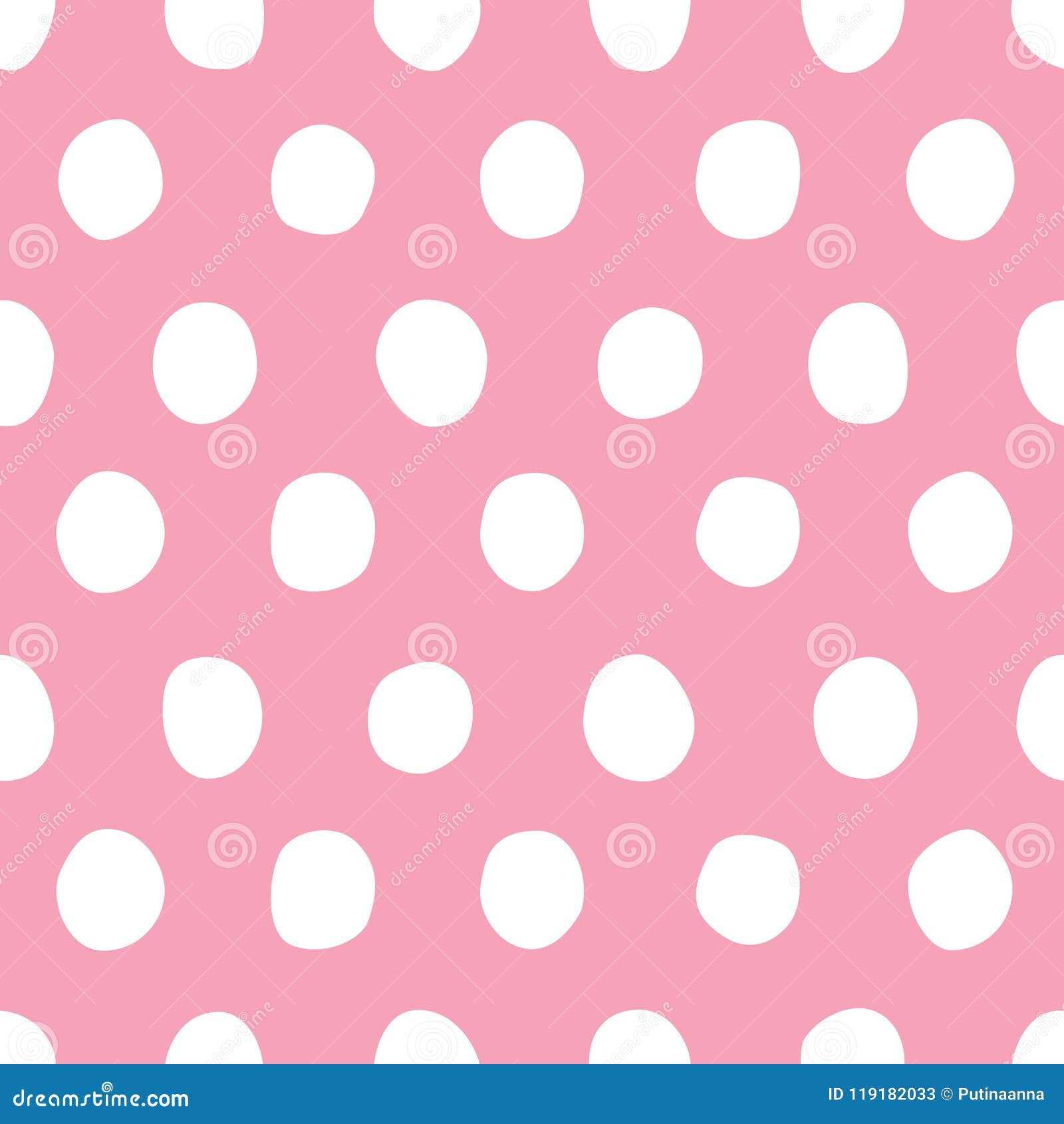 Vector Seamless Pattern with Fresh White Hand Drawn Polka Dots on a ...