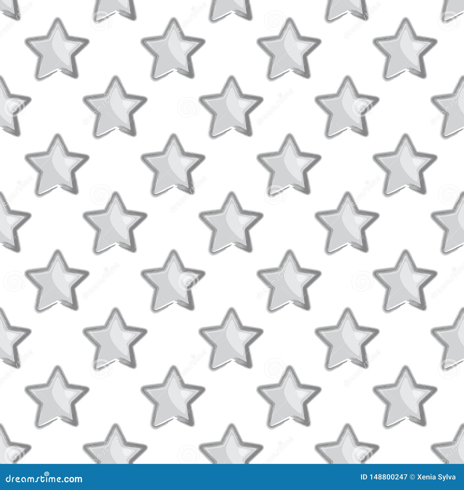Vector Seamless Pattern with Grey Stars. Stock Vector - Illustration of ...