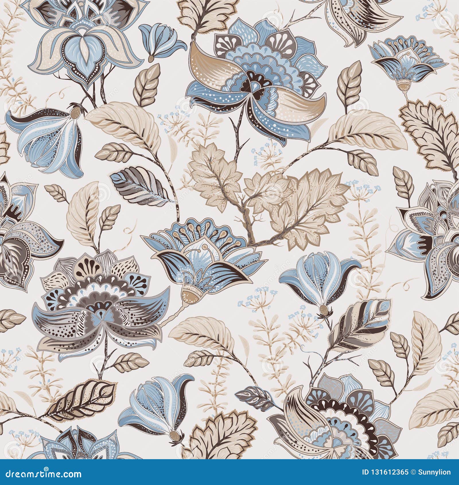  seamless pattern. indian floral ornament. colorful decorative wallpaper. paisley and plants.  