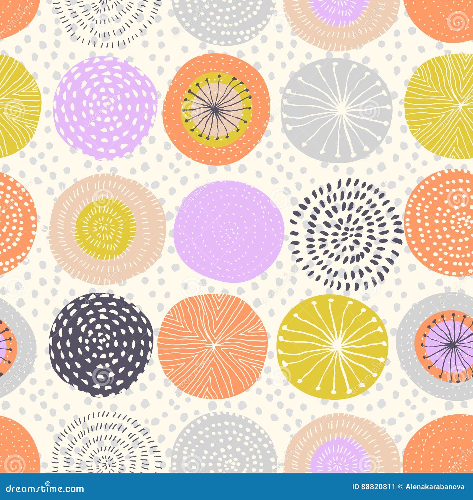  seamless pattern with ink circle textures. abstract seamless background with colorful fireworks.