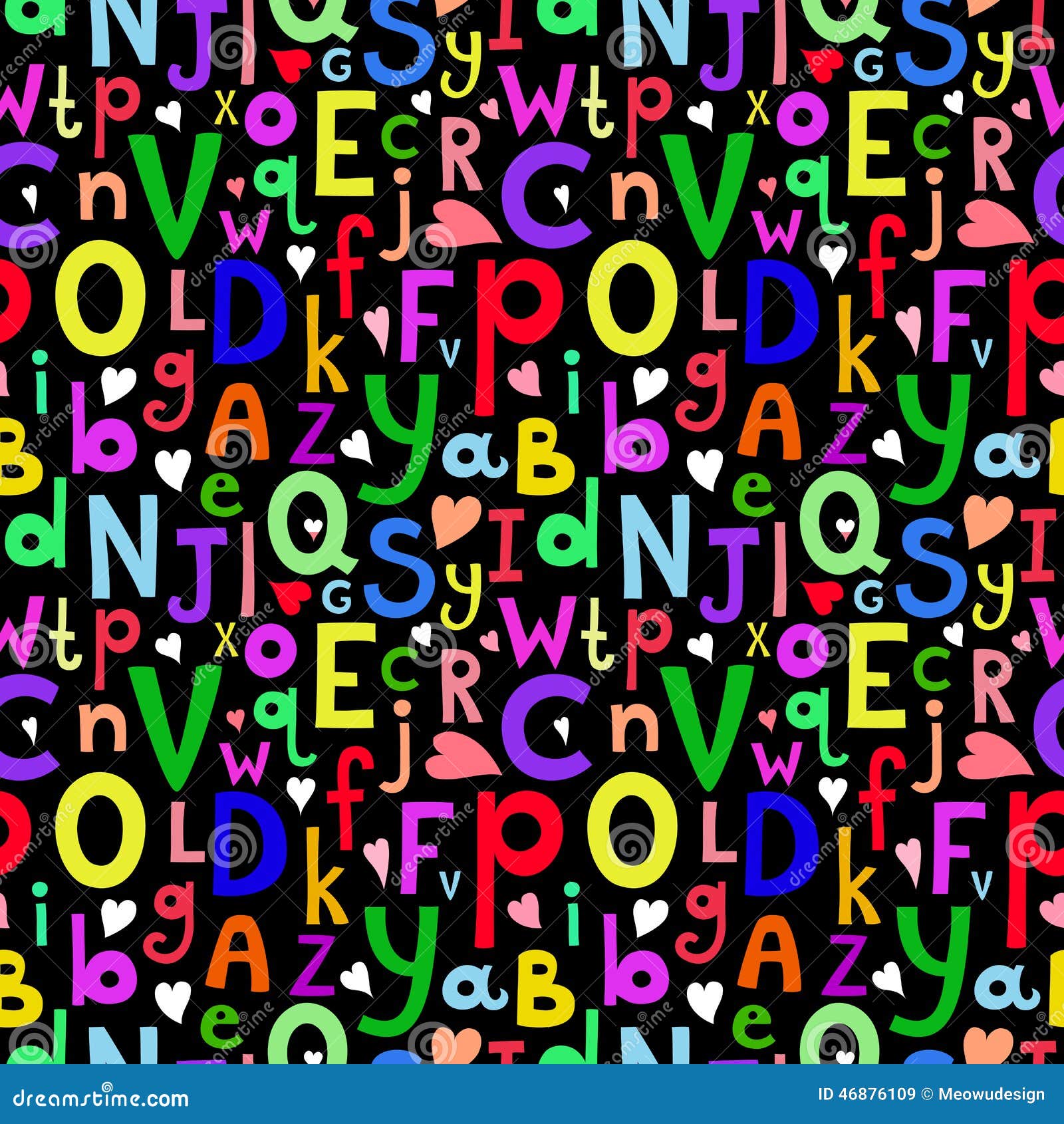 Vector Seamless Pattern with Latin Letters of Stock Vector ...