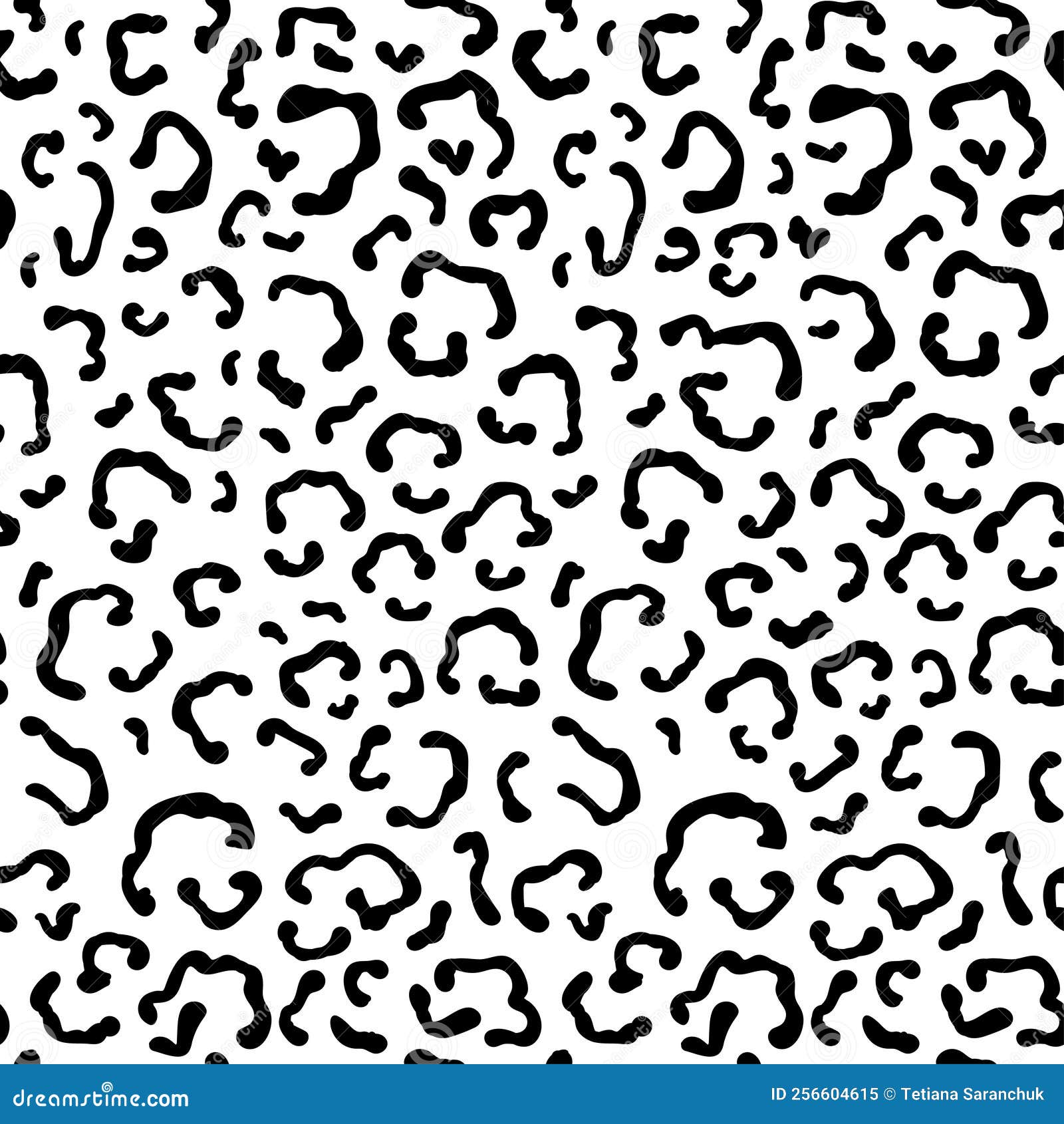 Vector Seamless Pattern with Leopard Skin. Black and White Leopard ...