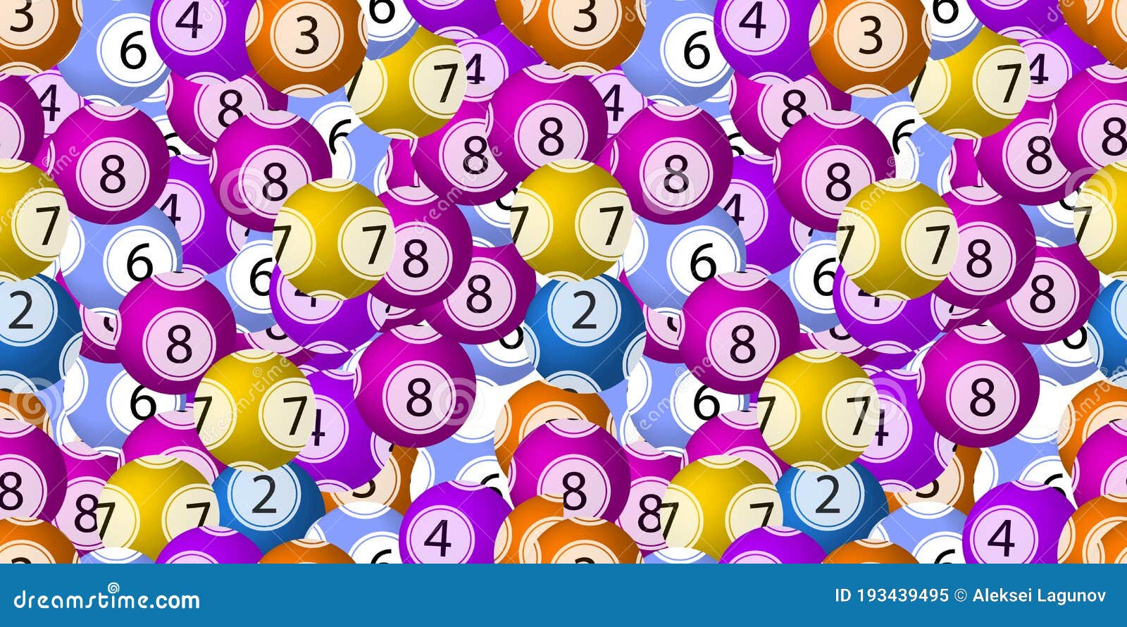 Vector Seamless Pattern, Lottery Balls, Colorful Background Template ...