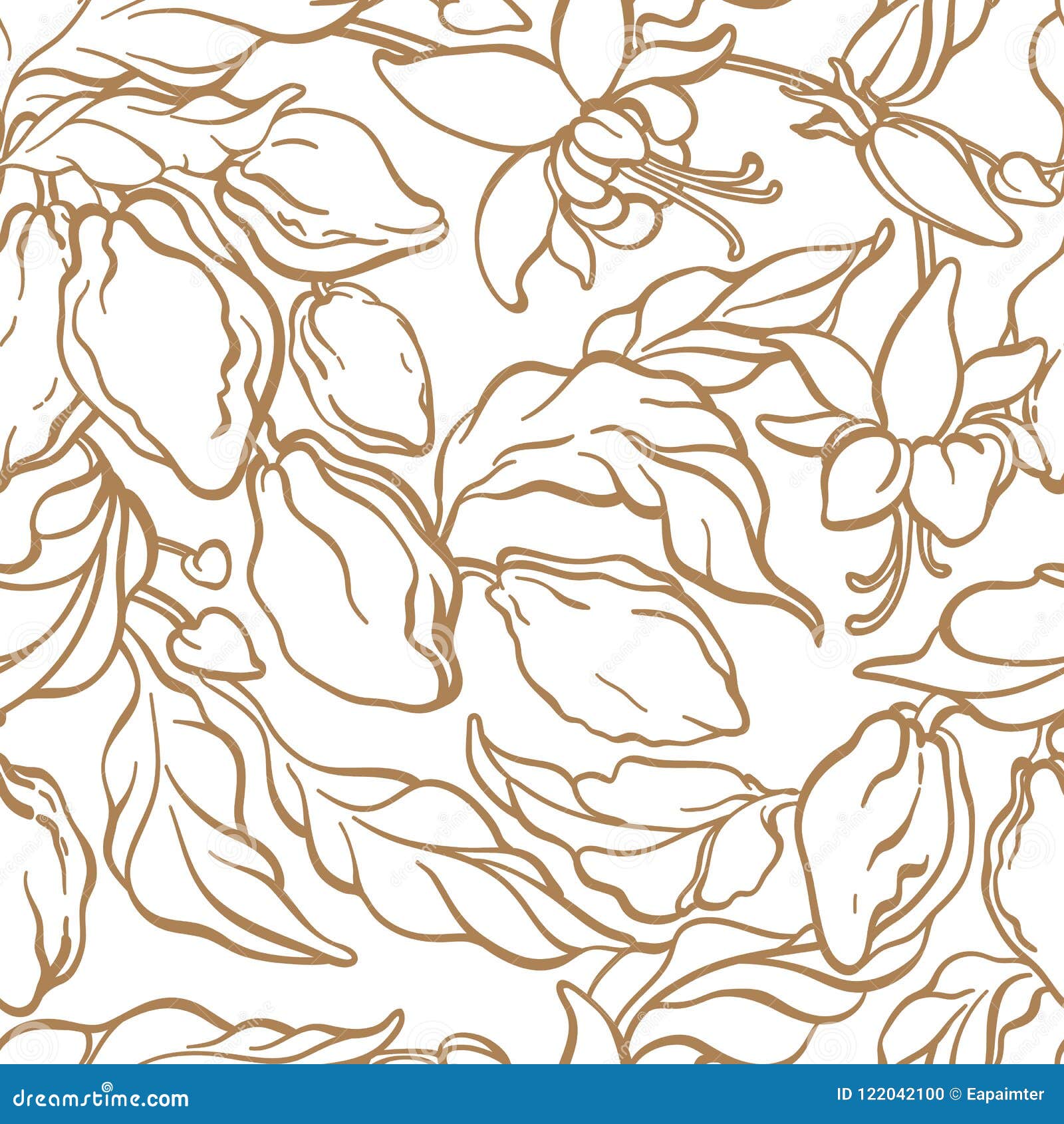 Vector Seamless Pattern. Nature Vintage Wallpaper Stock Vector -  Illustration of garden, leaf: 122042100