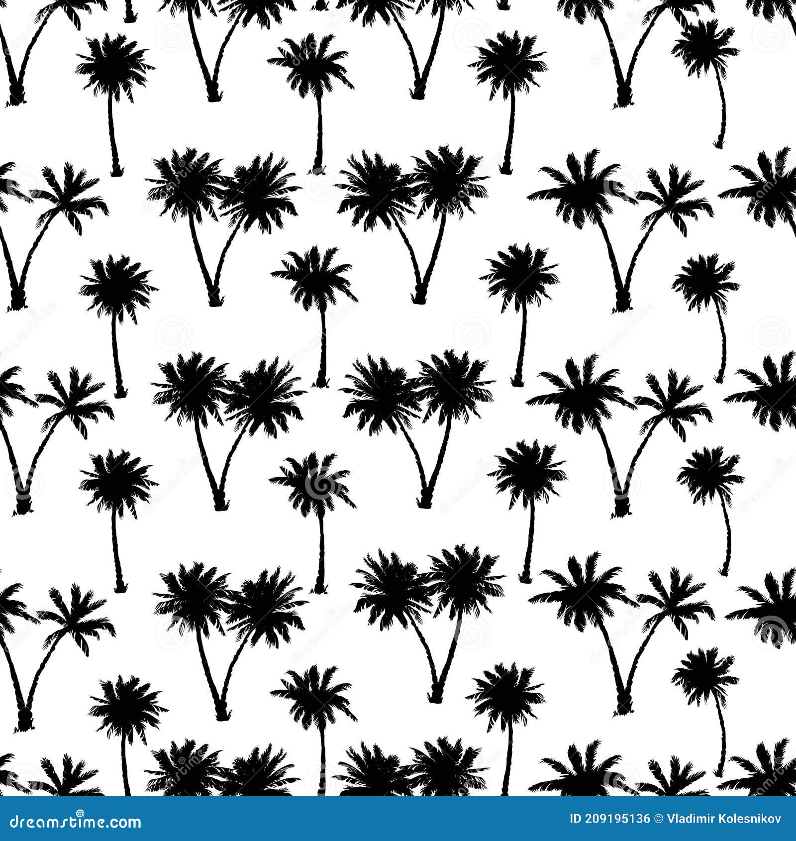 Vector Seamless Pattern with Palm Trees Stock Vector - Illustration of ...