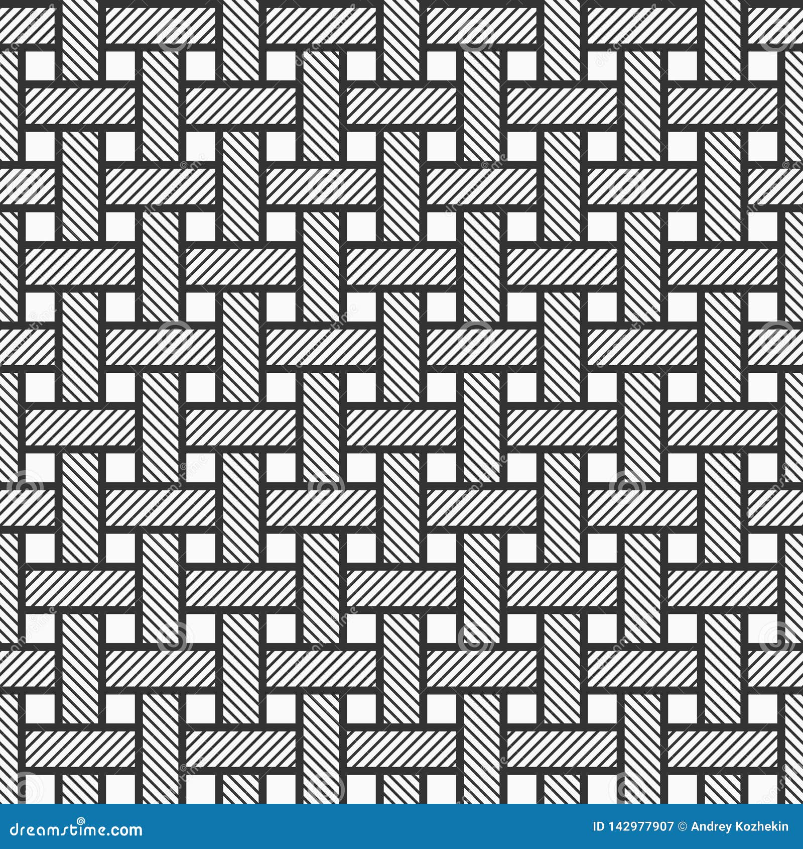 Vector Seamless Pattern of Rectangular Stripes, Striped Rectangles