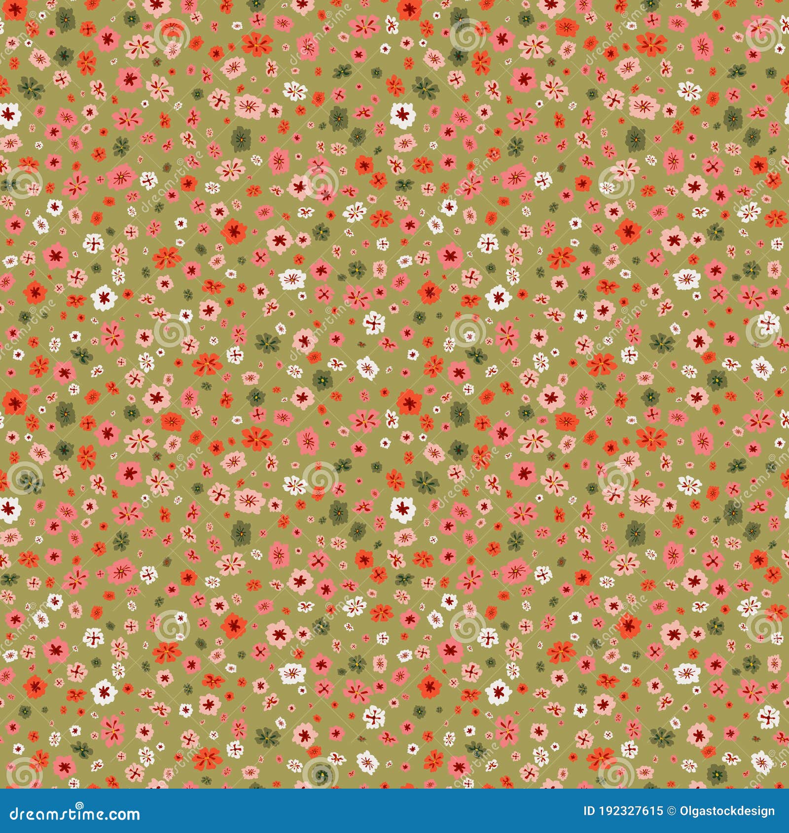 Vector Seamless Pattern with Small Cute Scattered Flowers. Ditsy ...