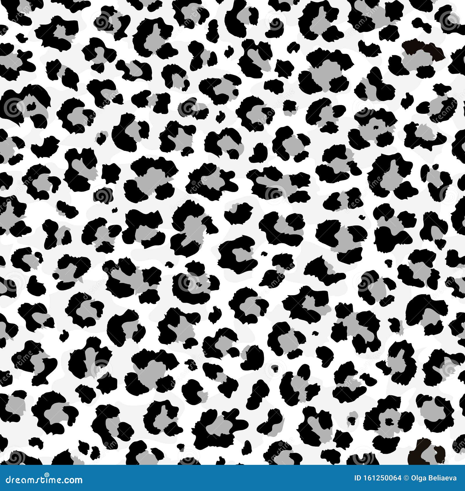 Vector Seamless Pattern Of Snow Leopard Skin Print. Stock Vector