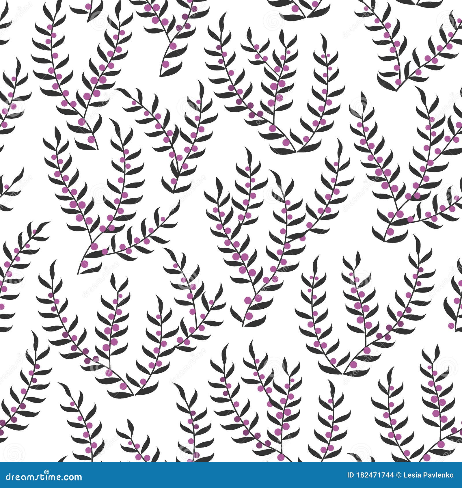 Heather Seamless Pattern Vector Illustration 87297230