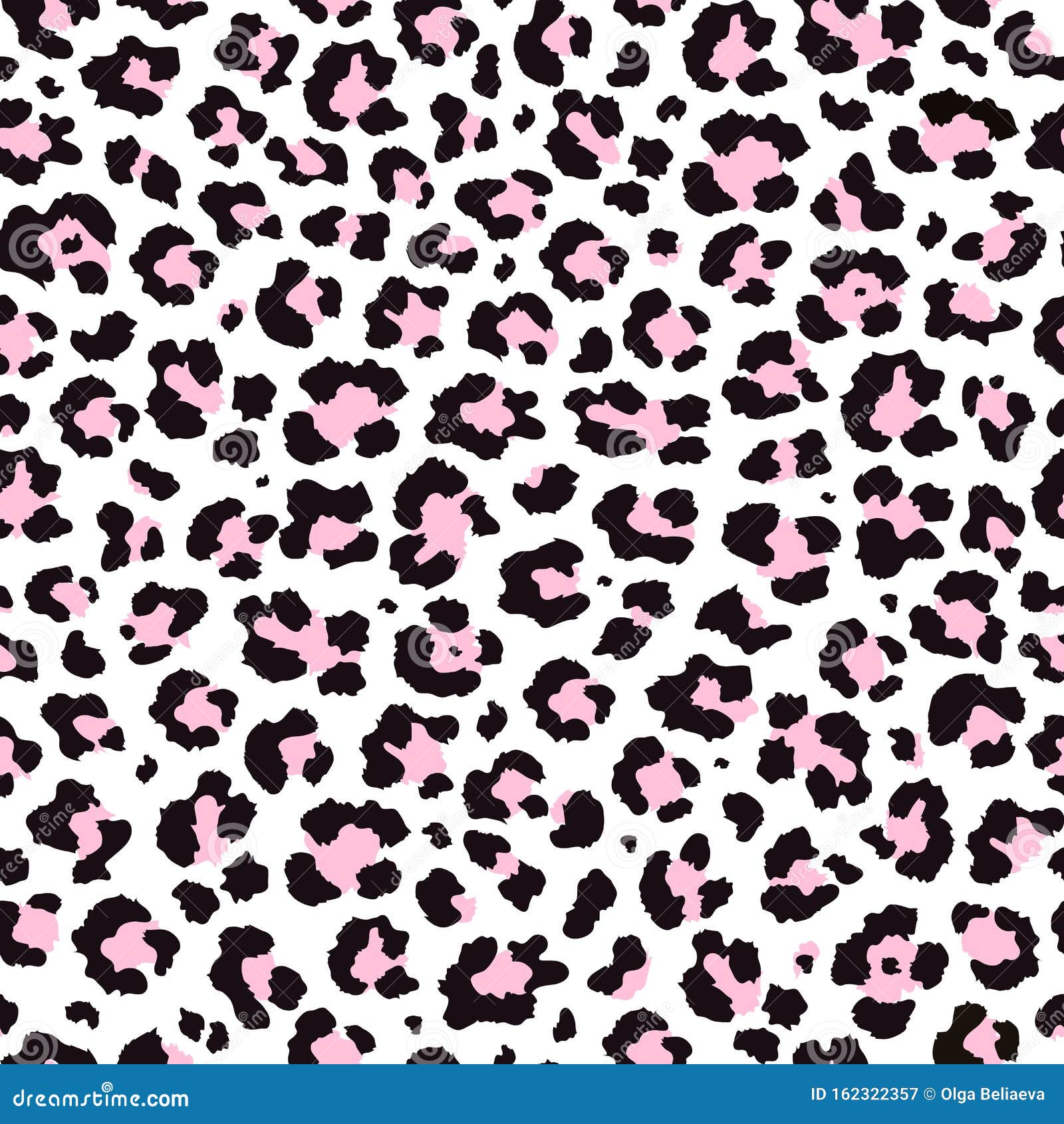 Vector Seamless Pattern Of Trendy Pink Leopard Skin Print Stock Vector