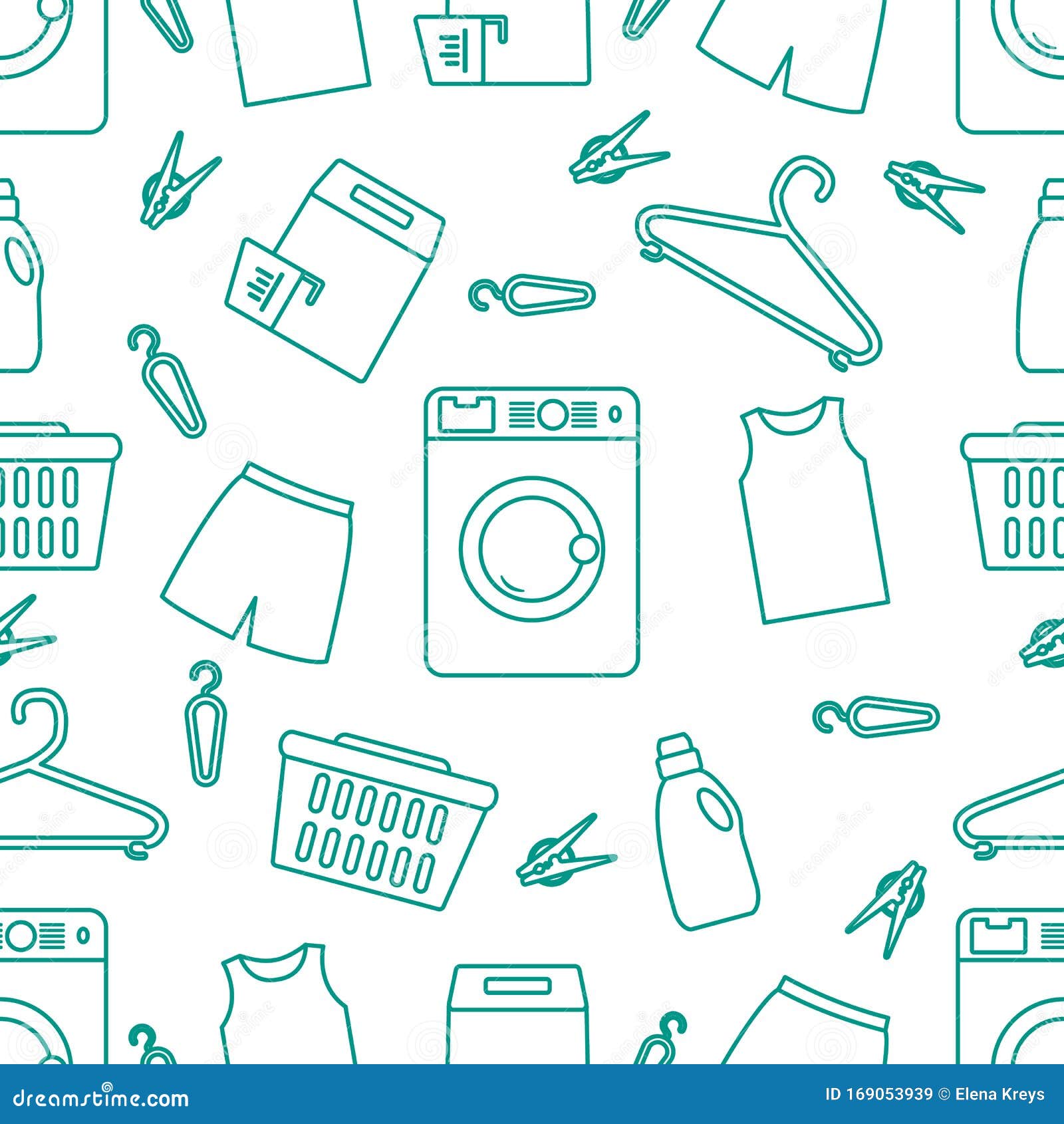 Vector Pattern Laundry Service Washing Clothes Stock Vector ...