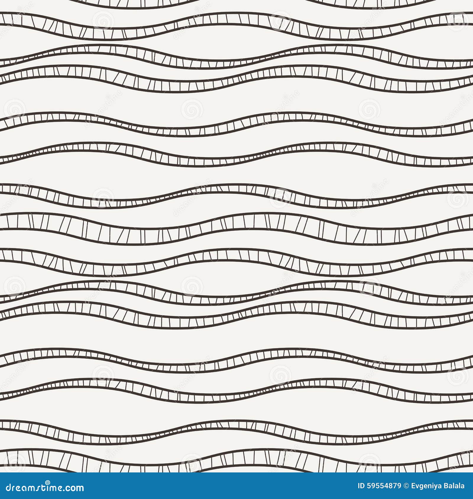 Vector Seamless Pattern of Wavy Lines Stock Vector - Illustration of