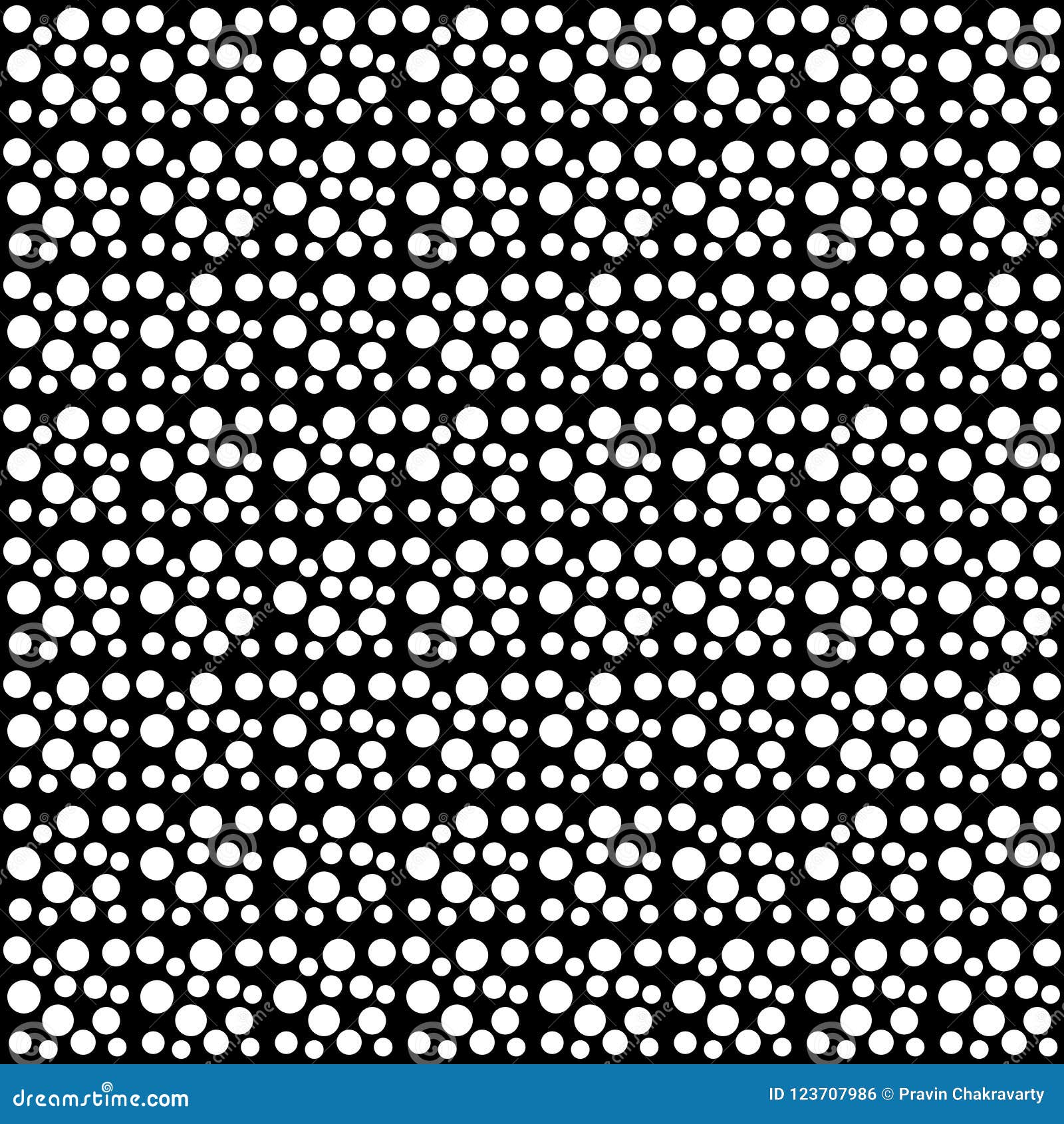 Vector Seamless Polka Dots Abstract Pattern Black And White