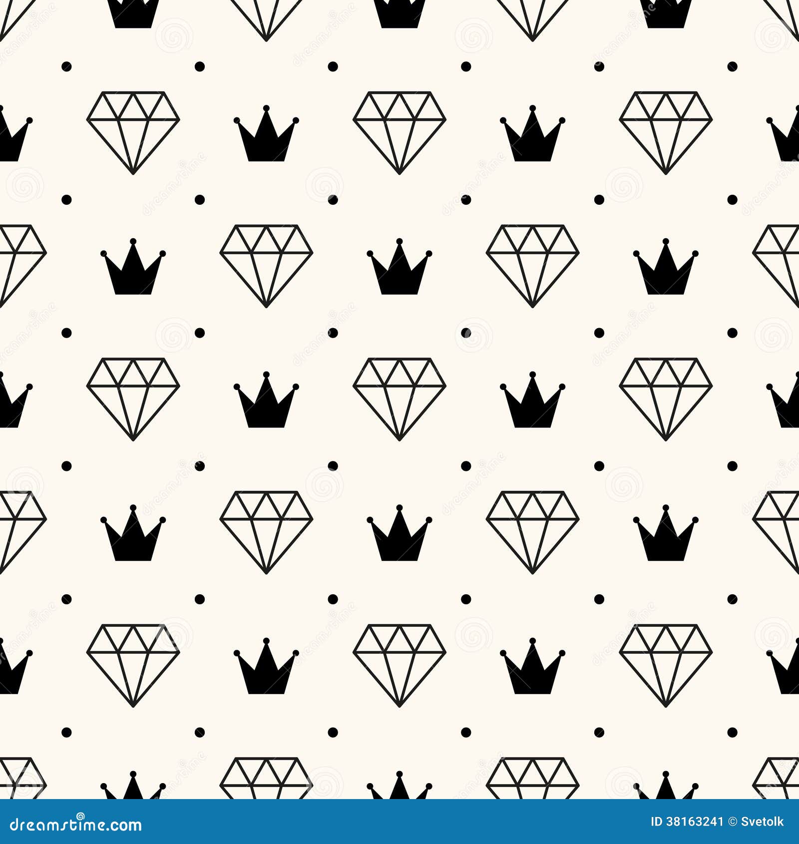 Vector Seamless Retro Pattern, with Diamonds. Stock Vector