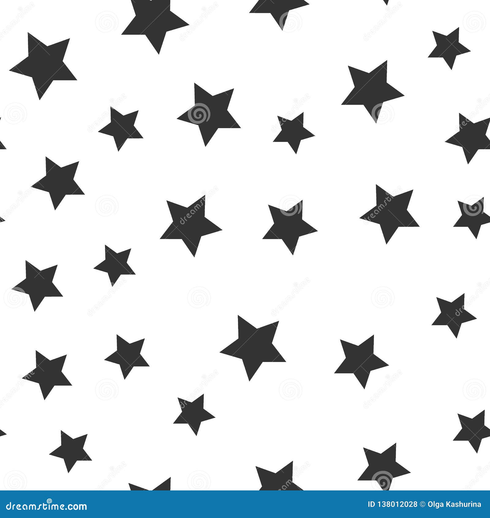 Vector Seamless Black Stars Pattern. Stock Illustration Illustration