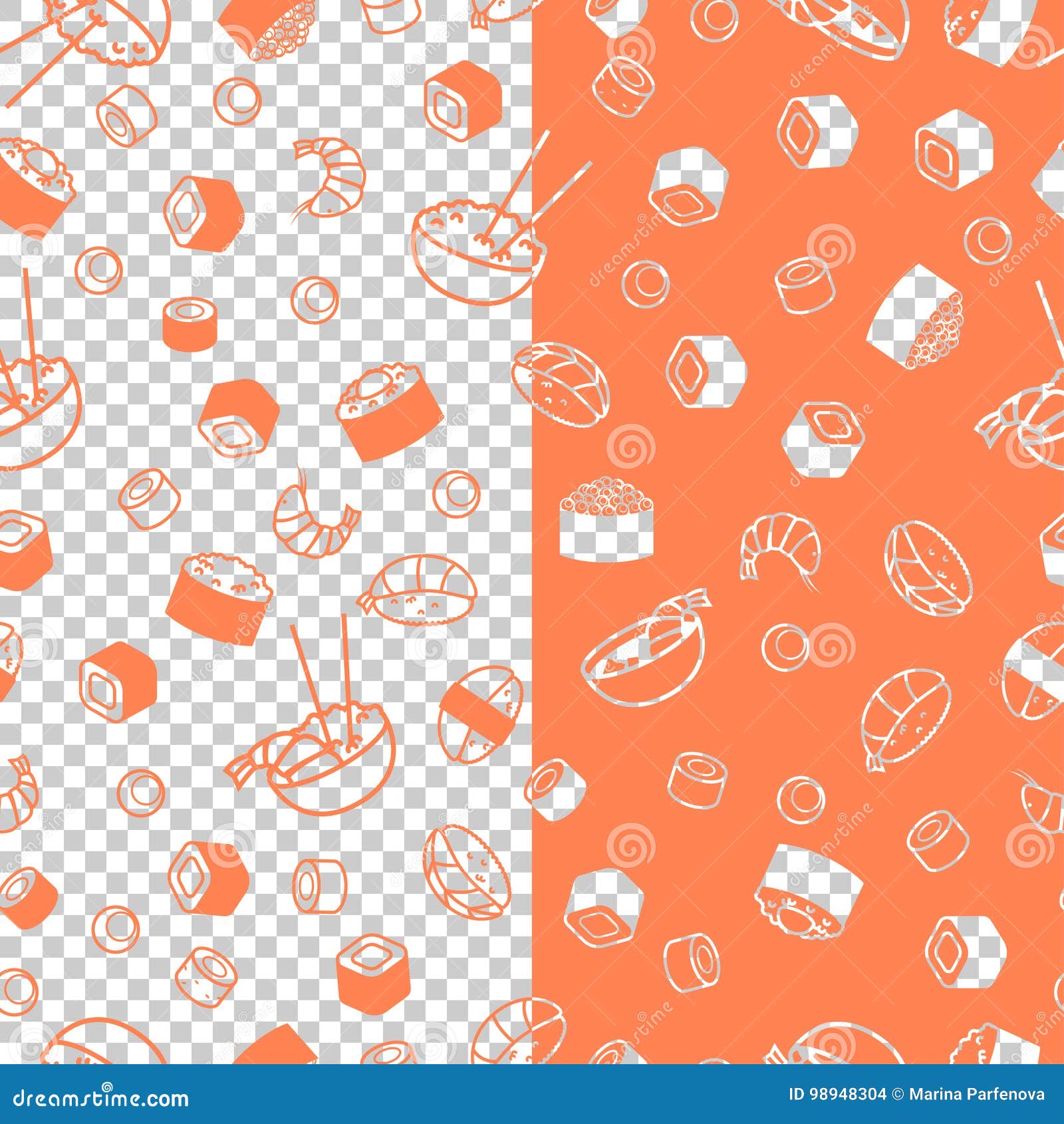  seamless sushi pattern