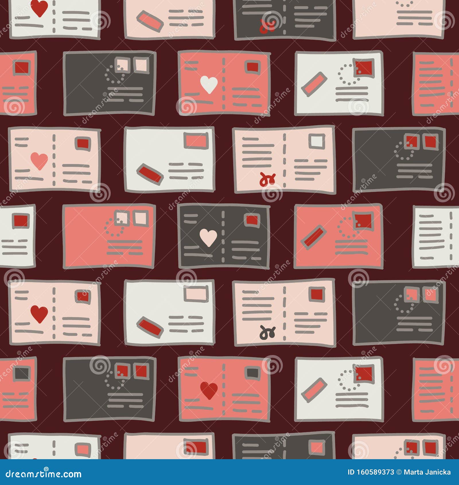  seamless travel pattern in burgundy