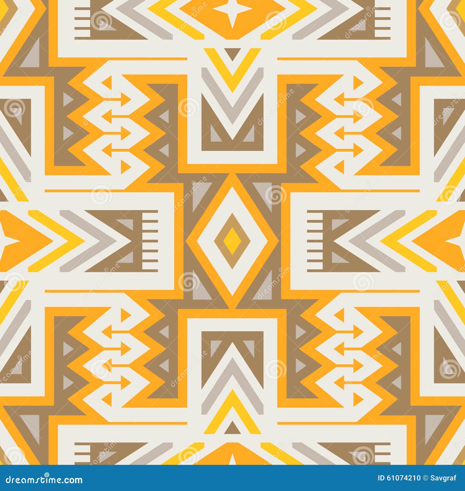 Vector Seamless Tribal Pattern for Textile Design Stock Vector ...