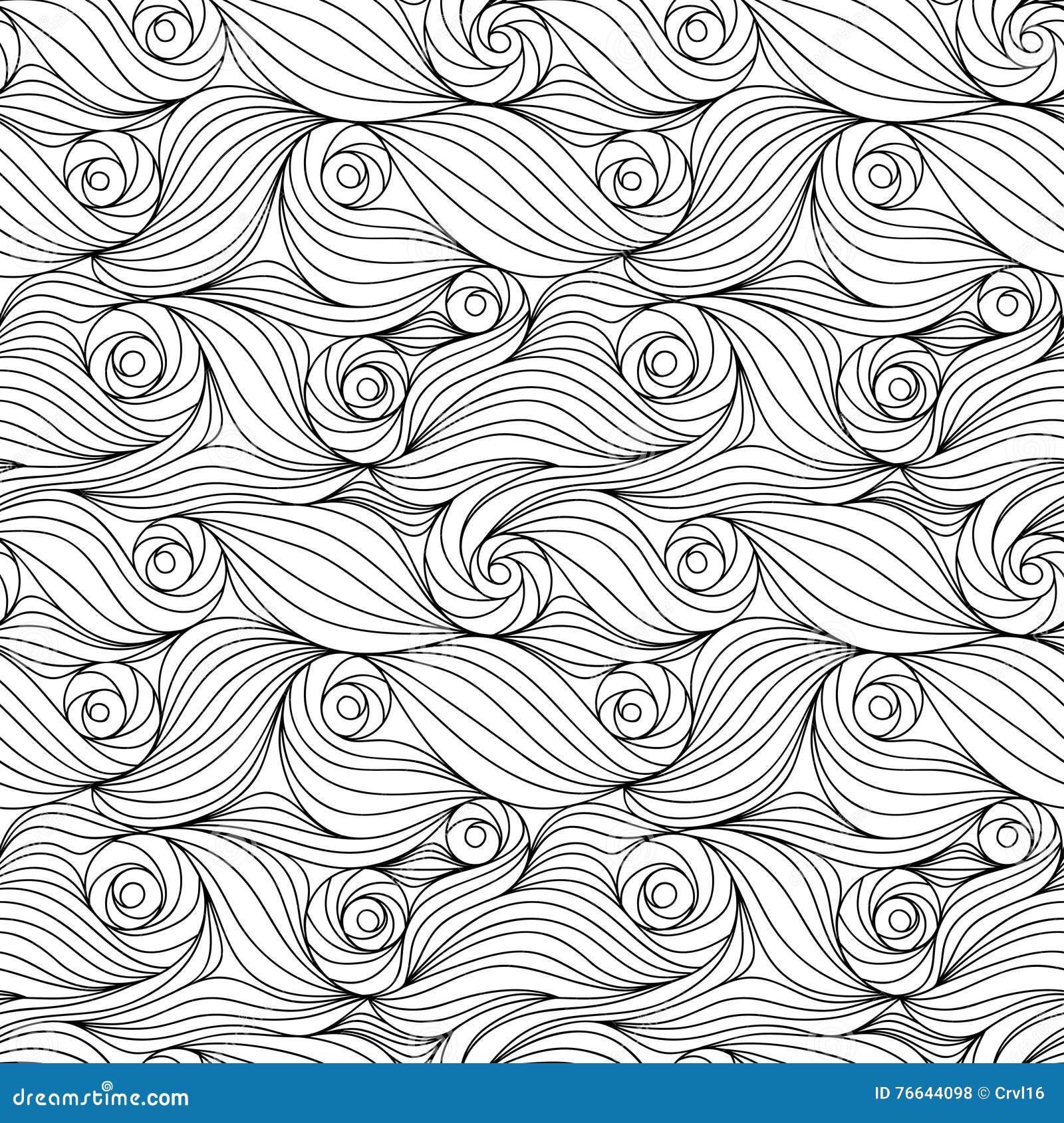 Vector Seamless Wave Background of Doodle Drawn Lines Stock Vector ...