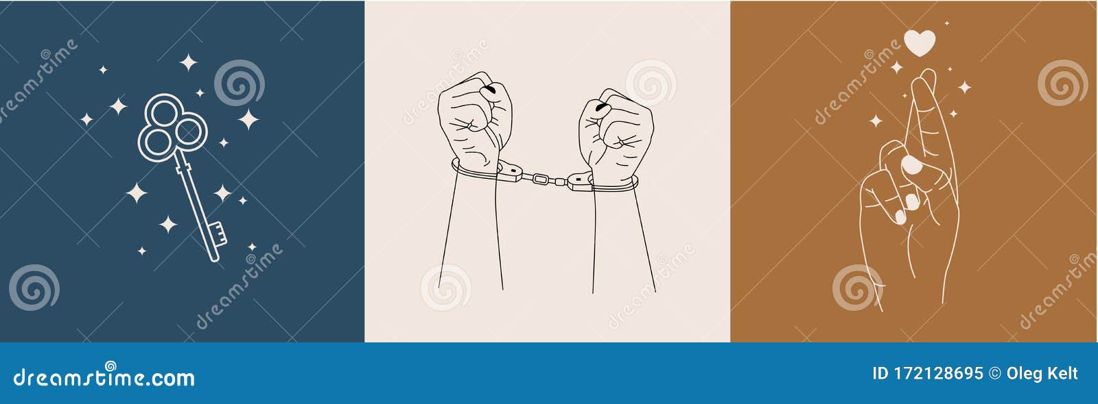 Vector Set of Abstract Logo Design Templates in Simple Linear Style