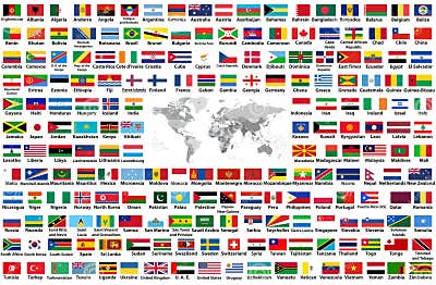 Vector Set of All World Flags Arranged in Alphabetical Order Isolated ...