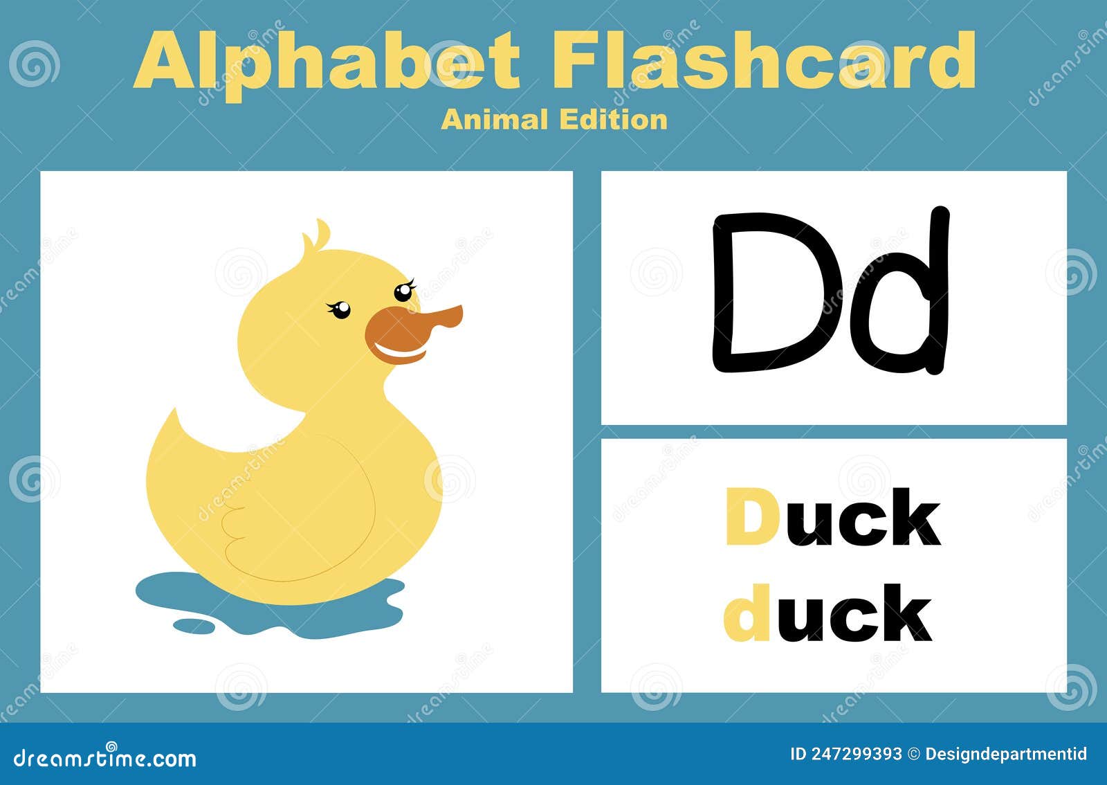 Vector Set Alphabet Flashcard with Animal Theme Stock Vector ...