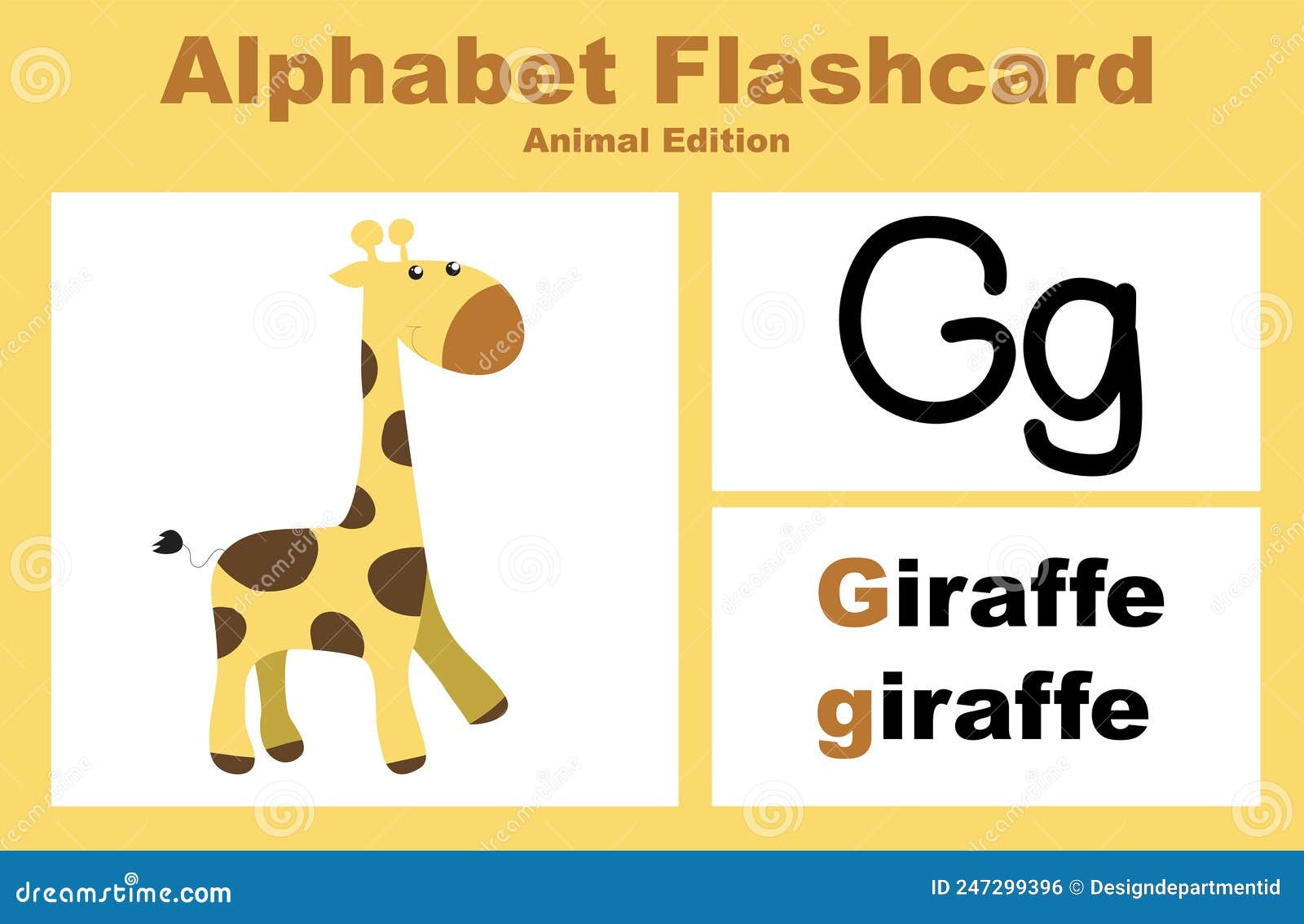 Vector Set Alphabet Flashcard with Animal Theme Stock Vector ...