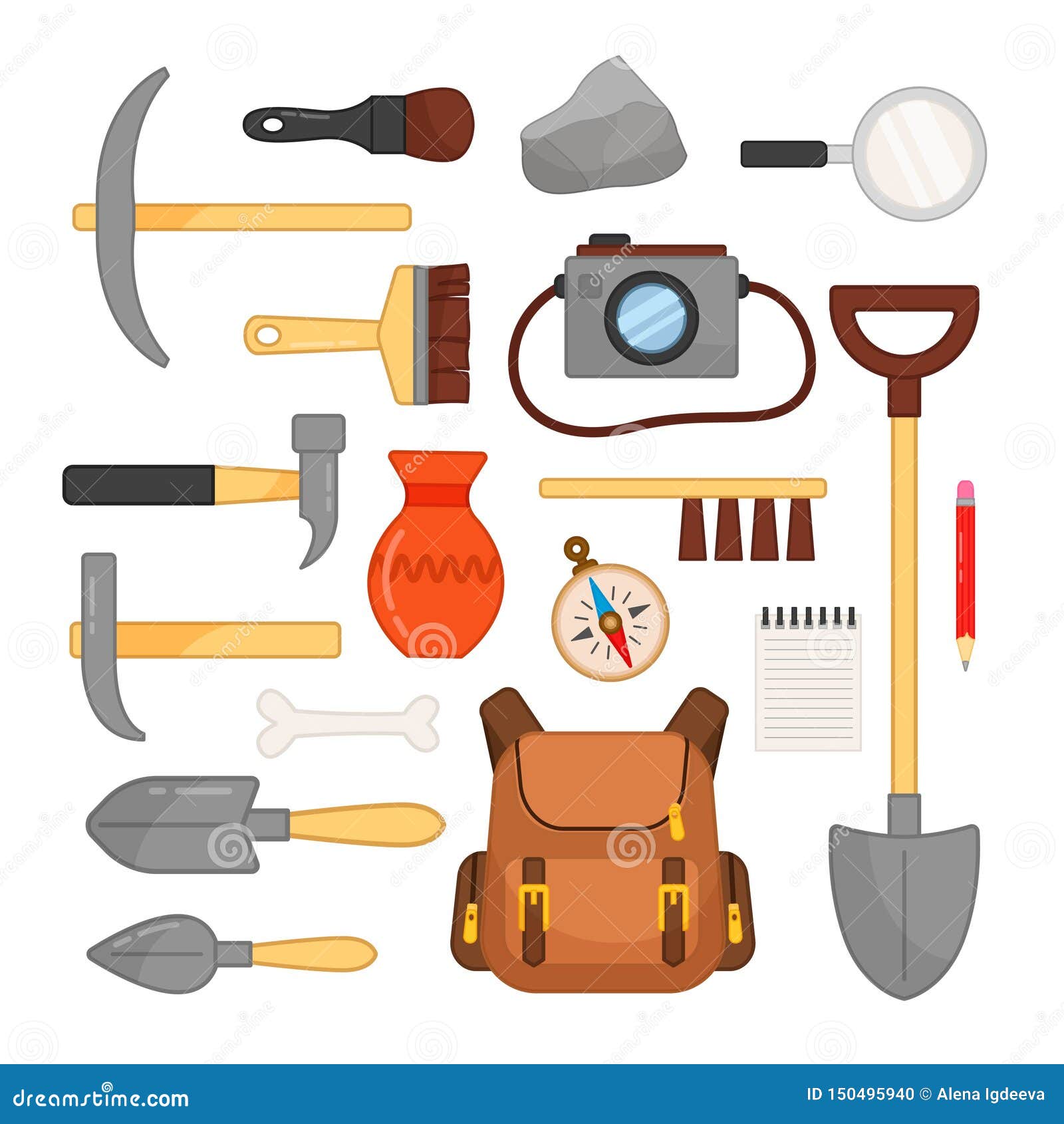 Archaeological cartoons illustrations vector stock images 15032