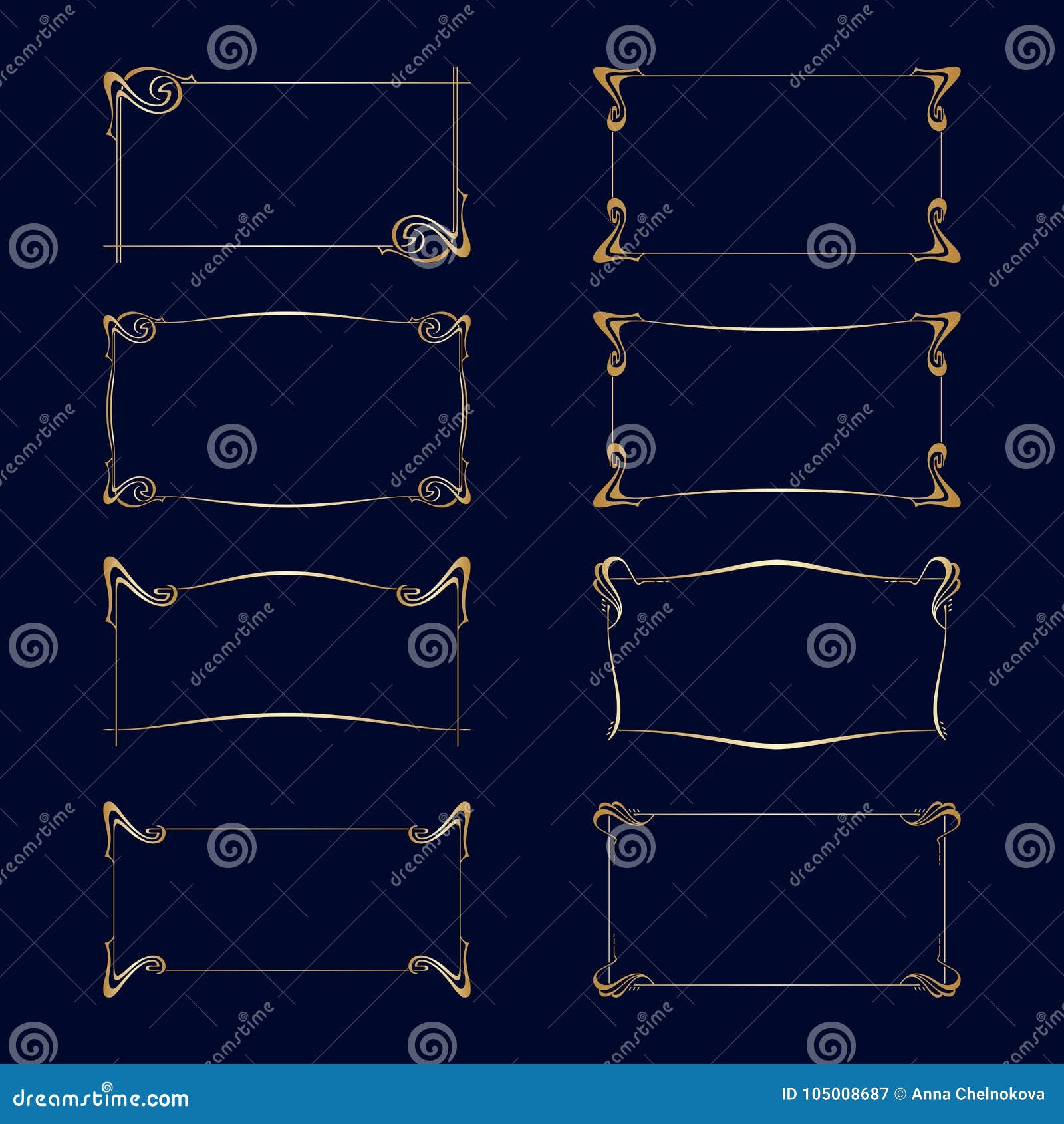 Art Nouveau Frames Cartoon Vector | CartoonDealer.com #24740523