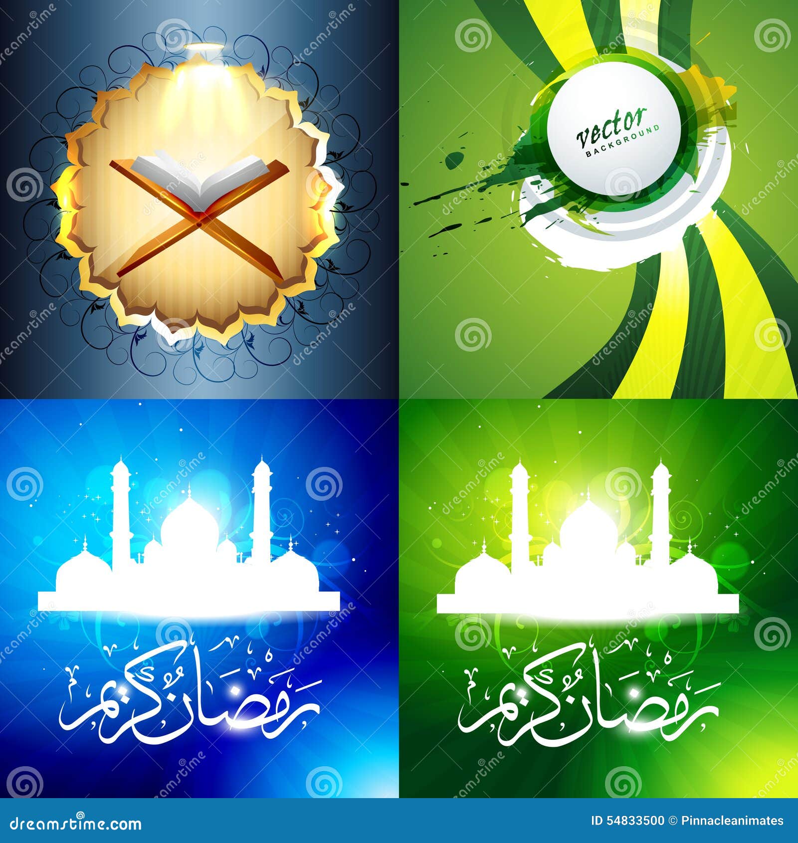  set of attractive background of ramadan kareem festival