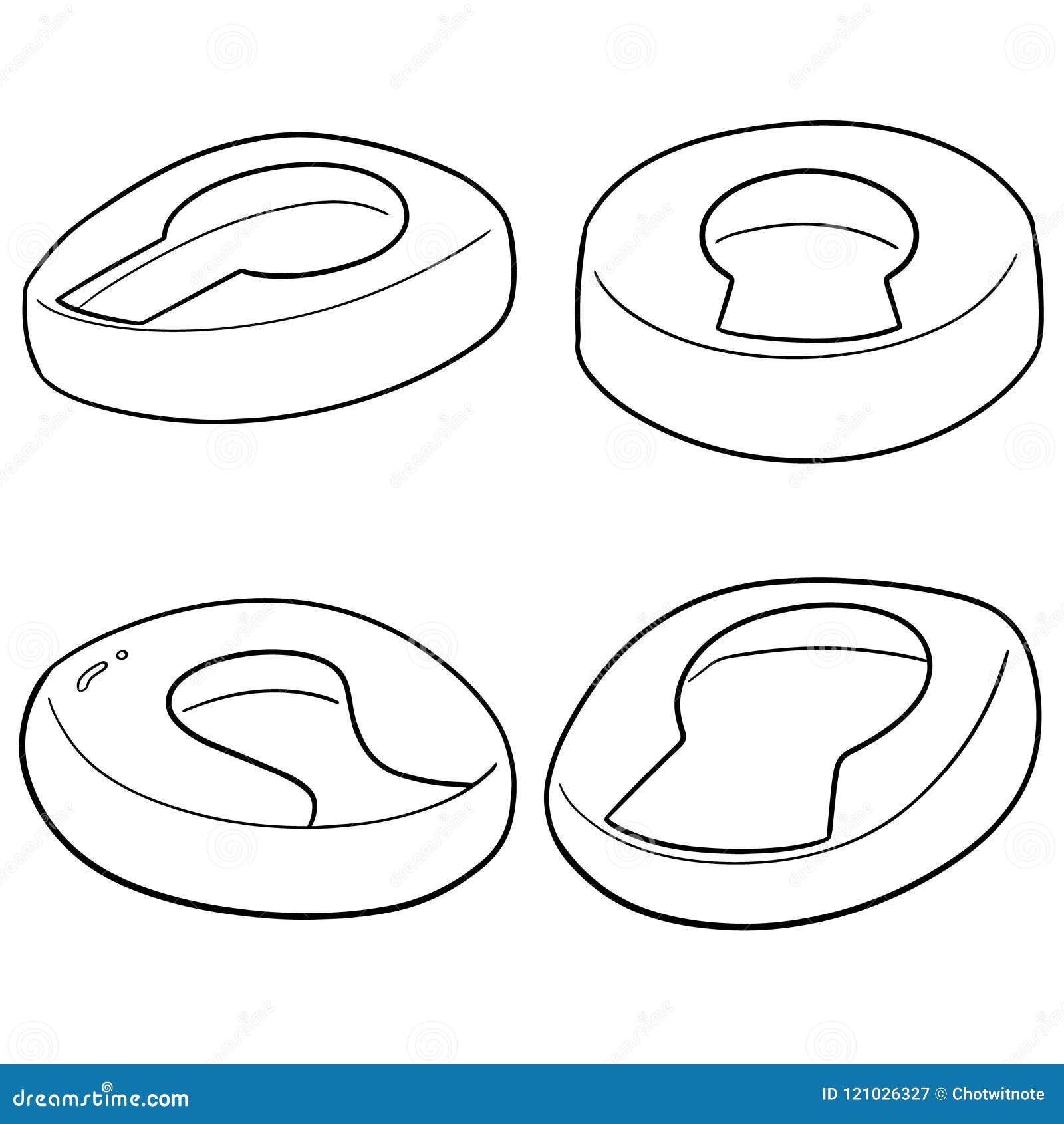 Vector set of bedpan stock vector. Illustration of illustrate 121026327