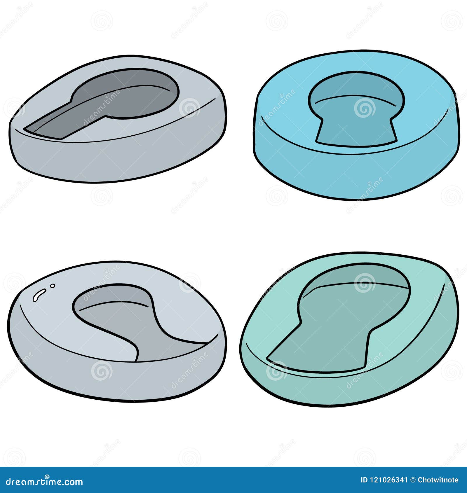 Vector set of bedpan stock vector. Illustration of idea 121026341