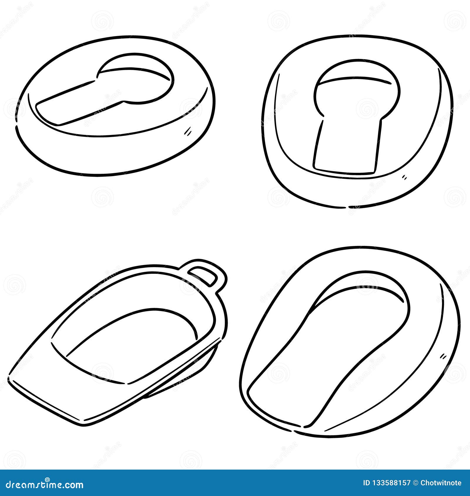 Vector set of bedpan stock vector. Illustration of hospital 133588157