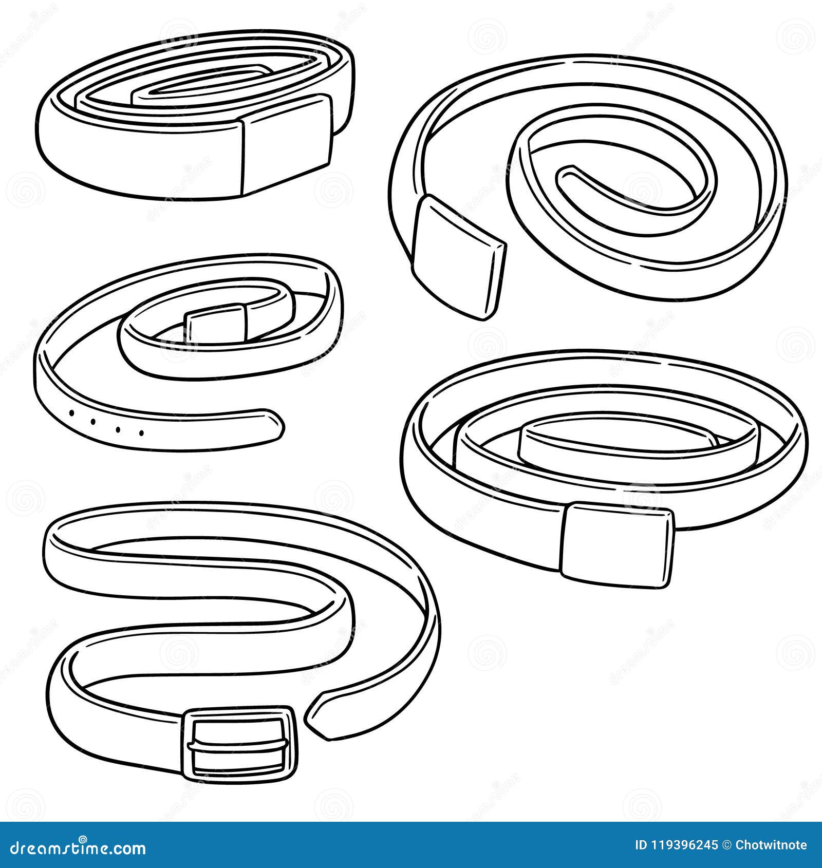 Vector set of belt stock vector. Illustration of decor - 119396245