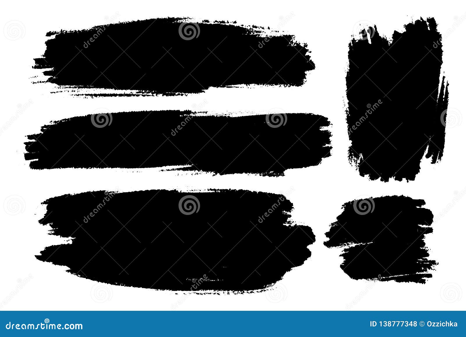 Vector Set of Big Hand Drawn Brush Strokes, Stains for Backdrops ...