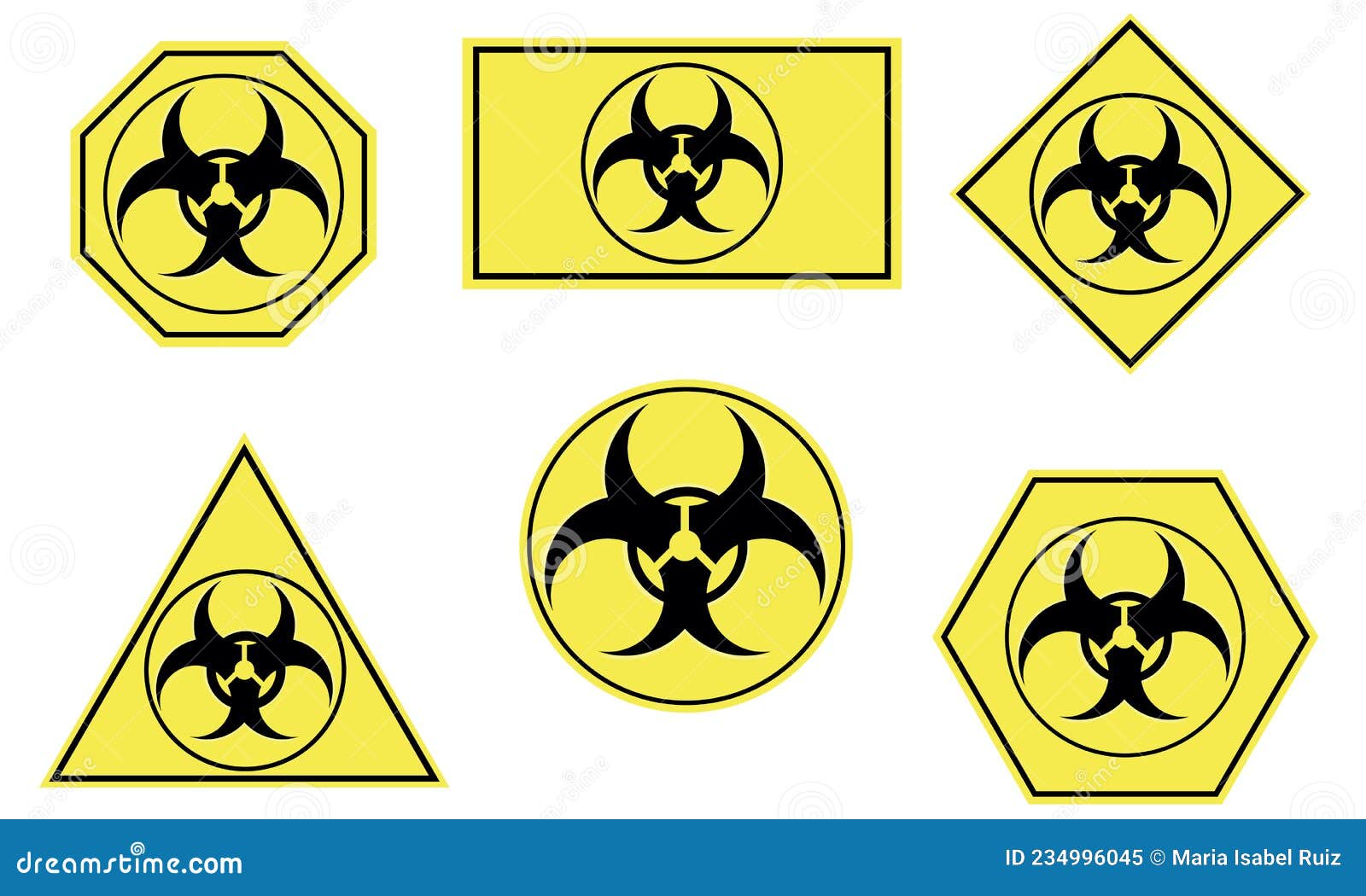 Vector Set, Biohazard Sign with Yellow Surface Stock Vector ...
