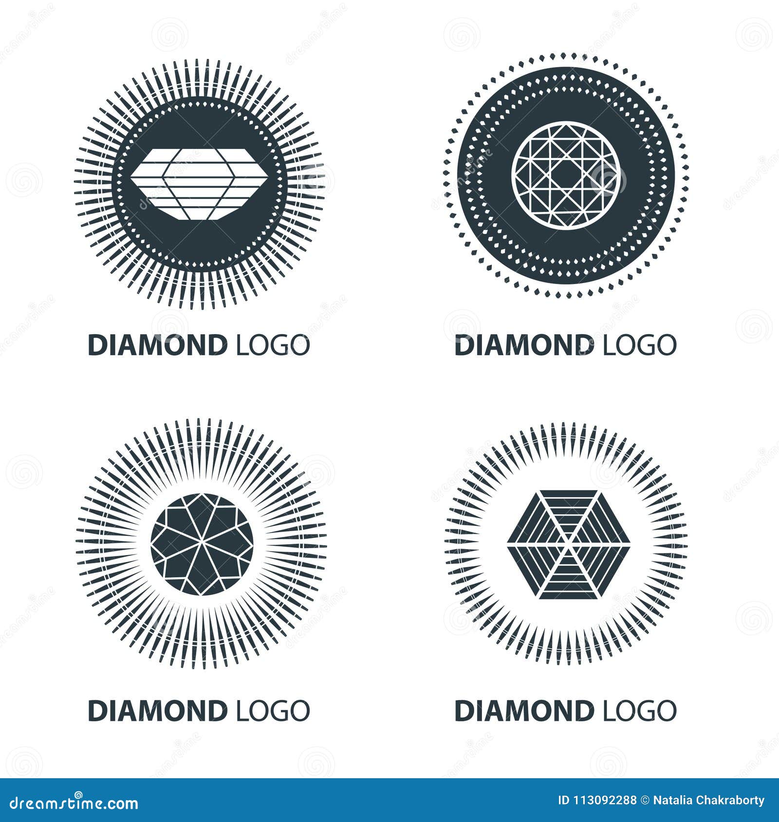 Vector Set of Black Diamond Design Elements Stock Vector Illustration