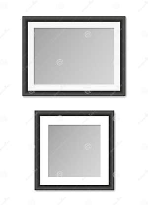 Vector Set Of Black Picture Frame Template For A4 Size Or Square Image 