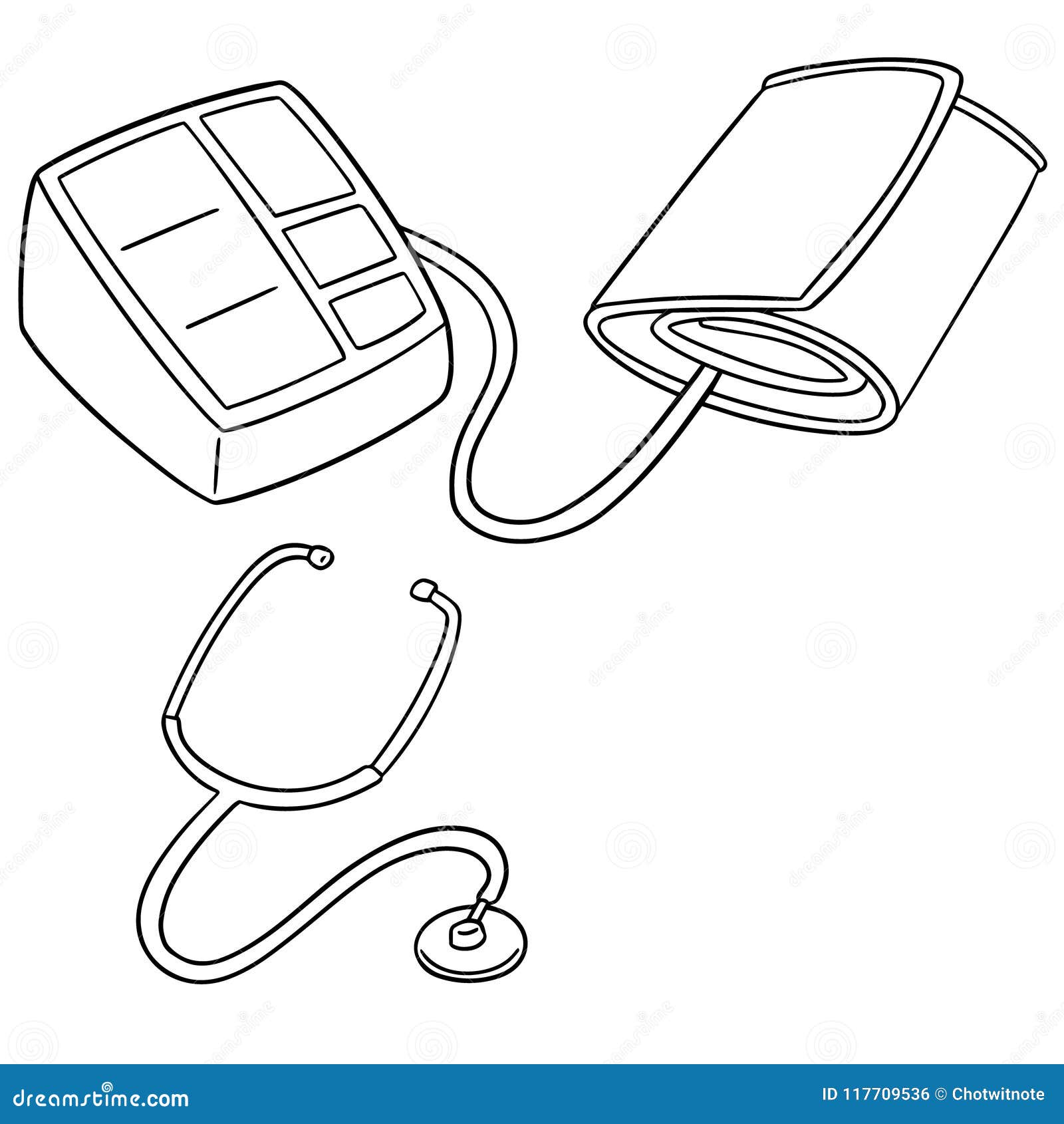 Vector Set of Blood Pressure Monitor and Stethoscope Stock Vector - Illustration of exam, hospital: 117709536 Vector Set of Blood Pressure Monitor and Stethoscope Stock Vector - Illustration of exam, hospital: 117709536