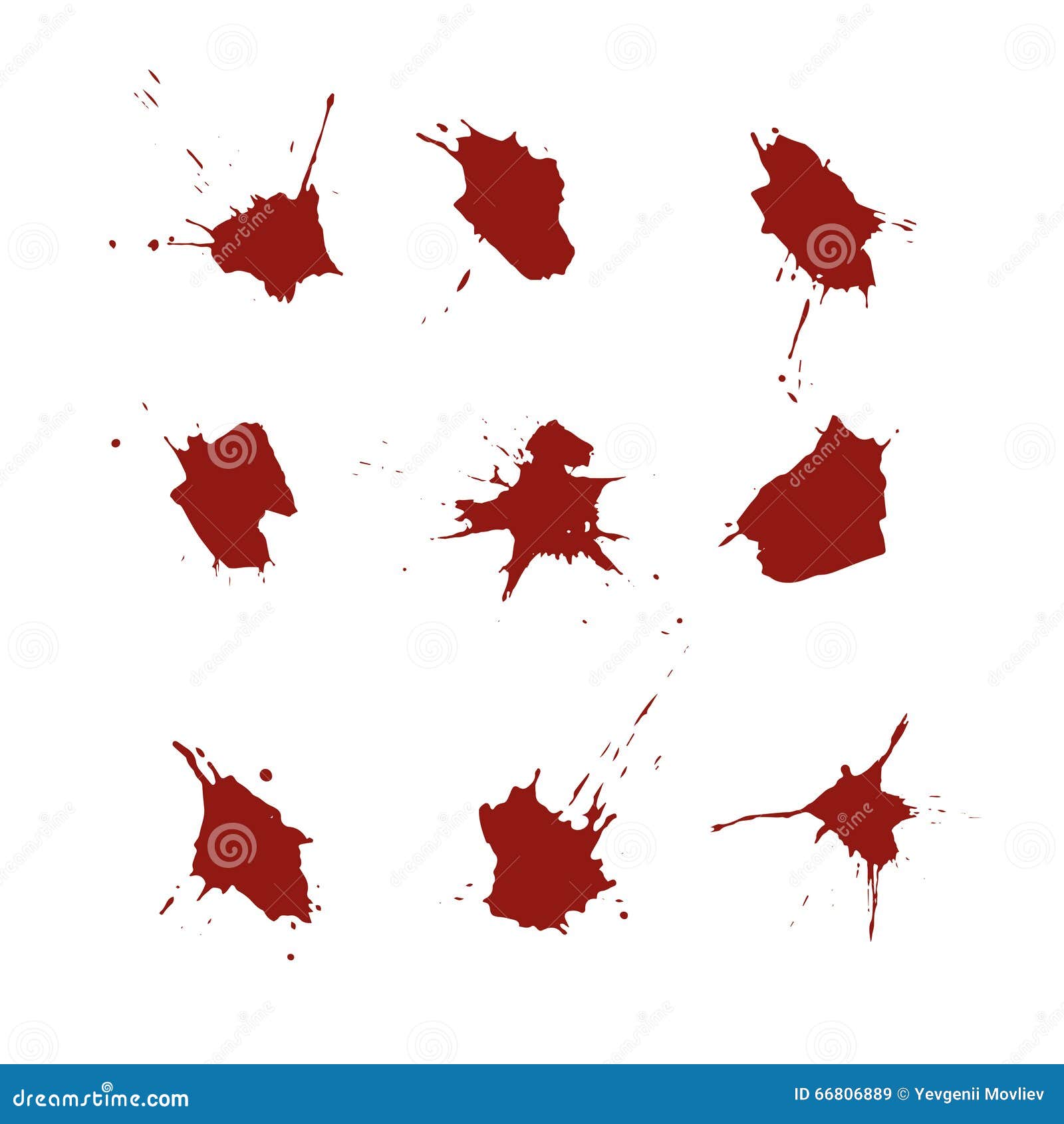 Vector set of blood spots stock vector. Illustration of grunge 66806889