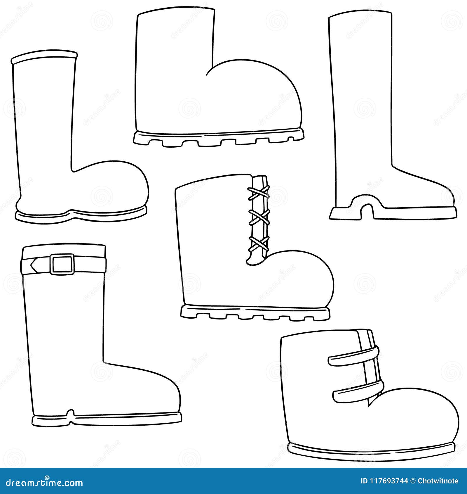Vector set of boot stock vector. Illustration of foot 117693744