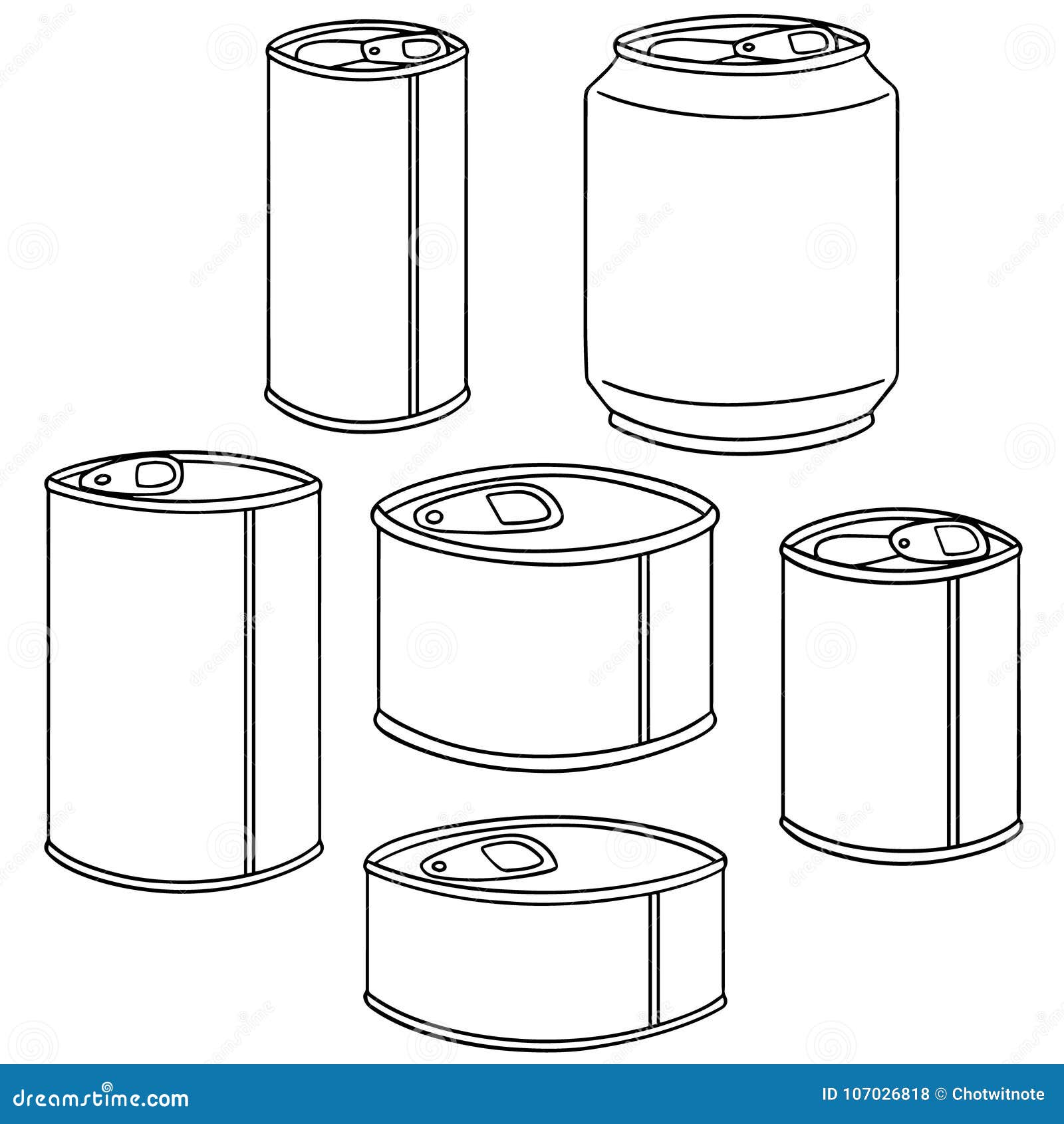 Vector set of can stock vector. Illustration of clip - 107026818