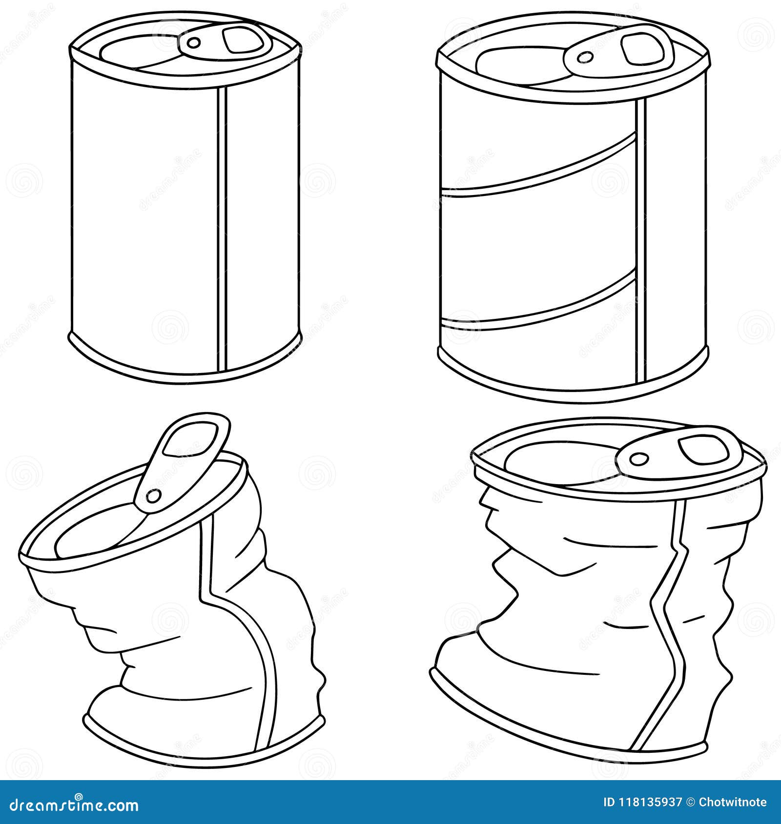 Vector set of can stock vector. Illustration of canned - 118135937