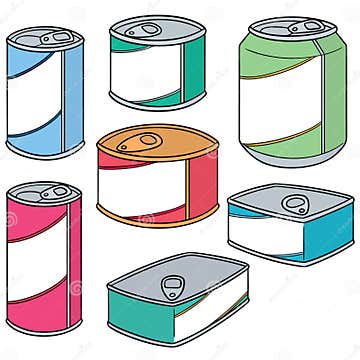 Vector set of can stock vector. Illustration of milk - 119229731