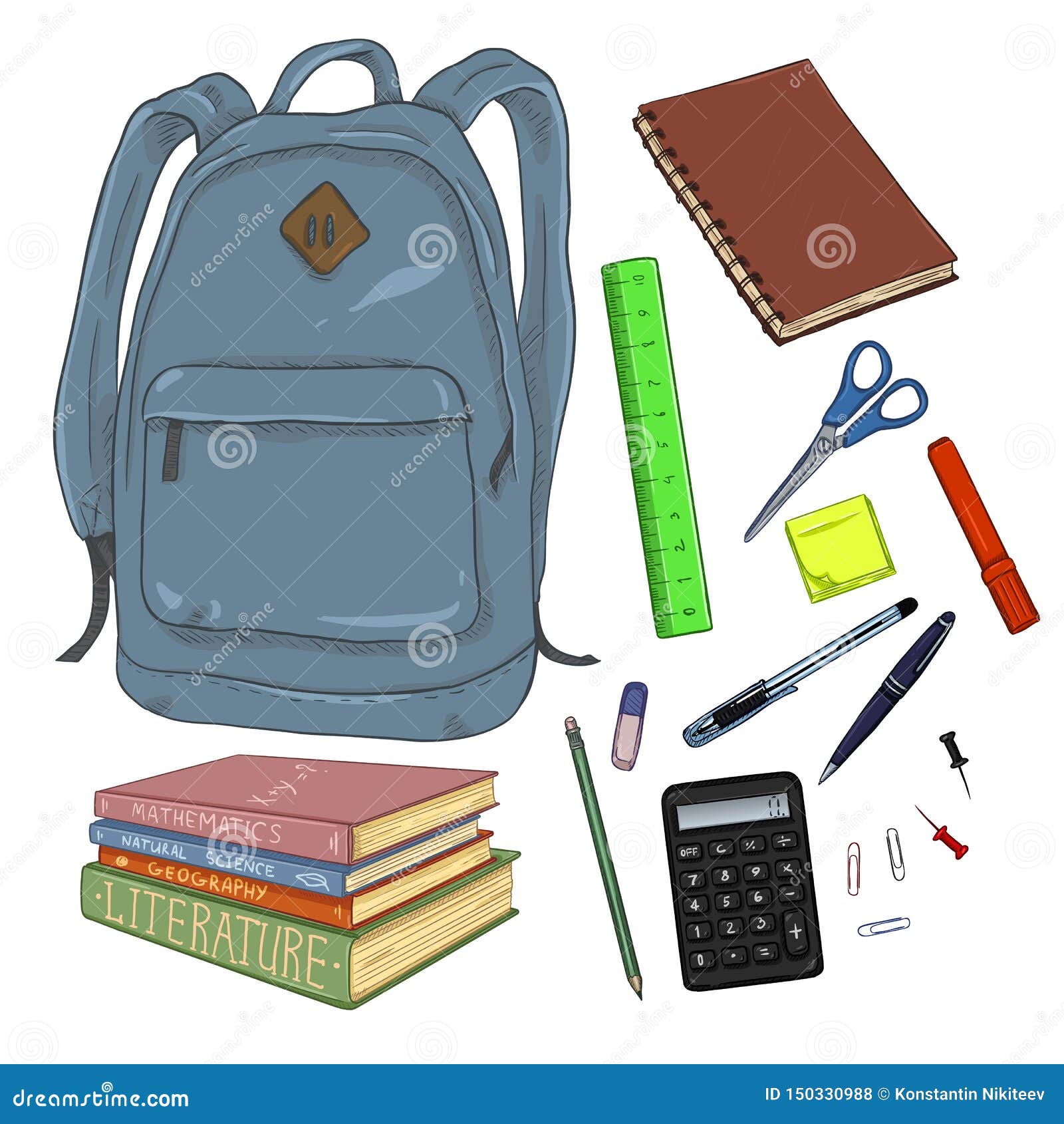 backpack with school supplies