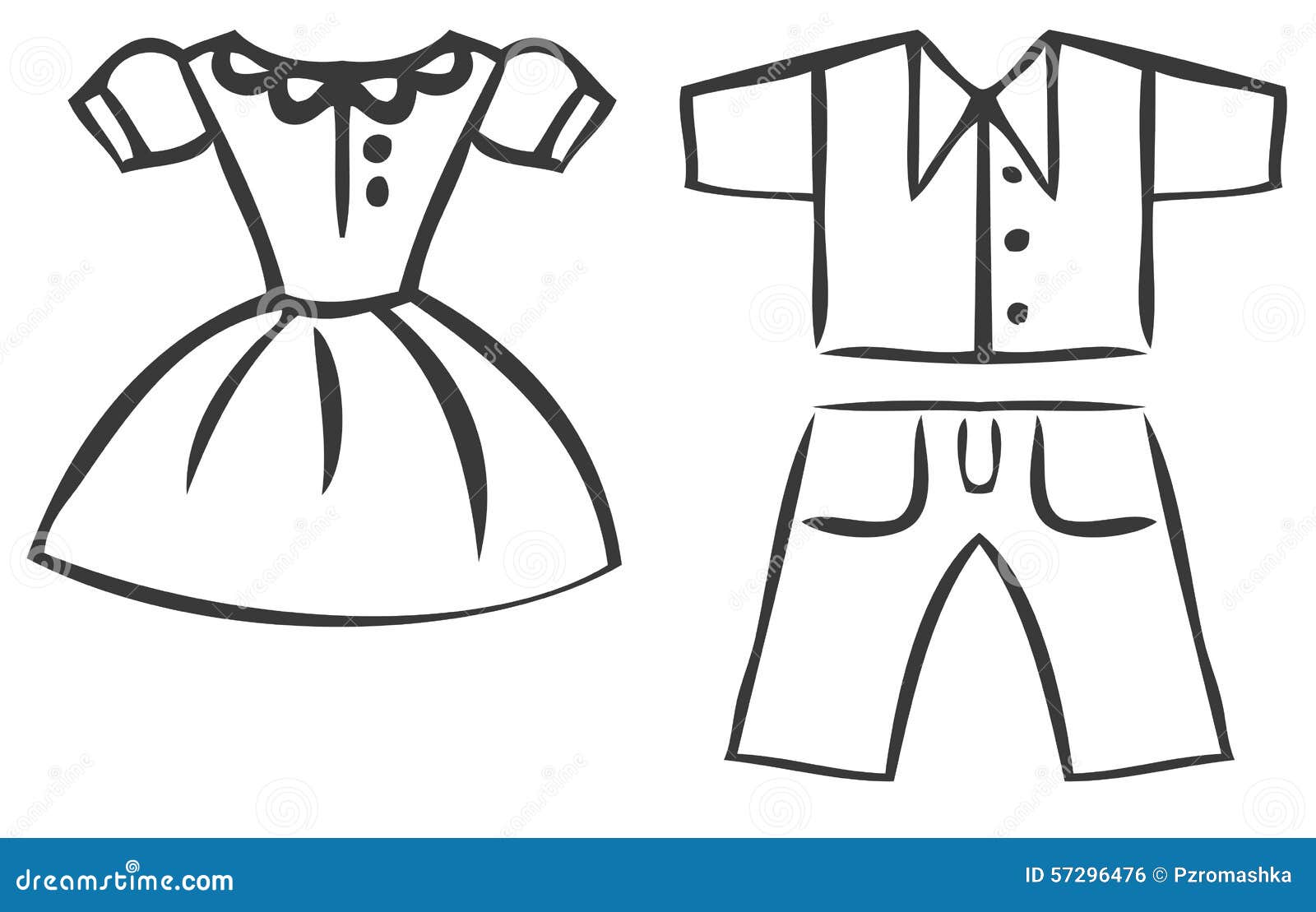 Vector Set of Cartoon Clothes Stock Vector Illustration of fashion