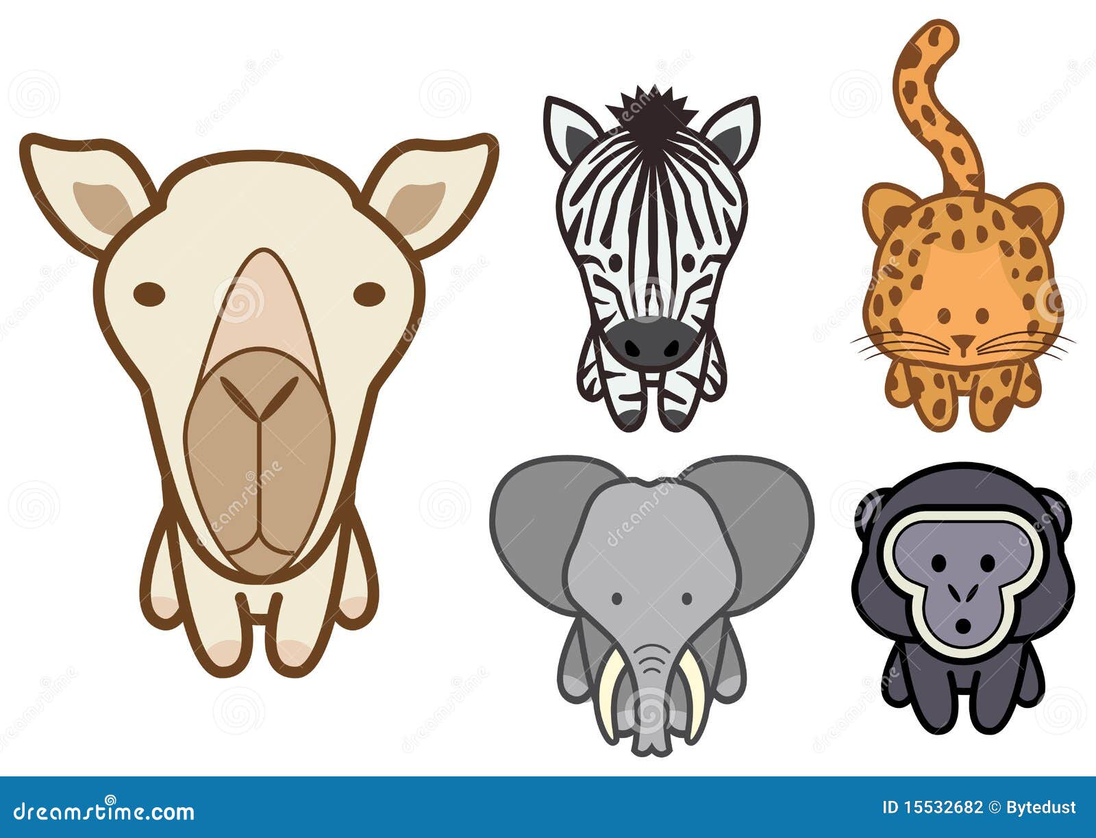 Vector Set Of Cartoon Wild Or Zoo Animals Stock Vector Illustration Of Comic Cute Vector Set Of Cartoon Wild Or Zoo Animals Stock Vector Illustration Of Comic Cute