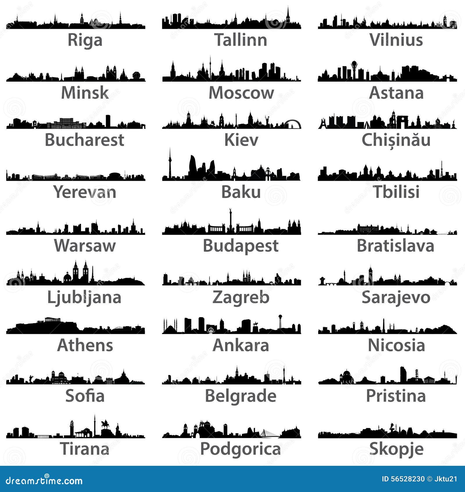  set of ceast european cities