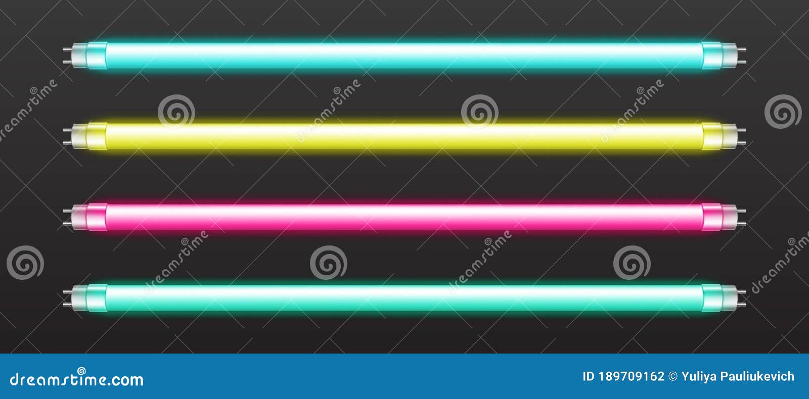  set of color neon tube lights