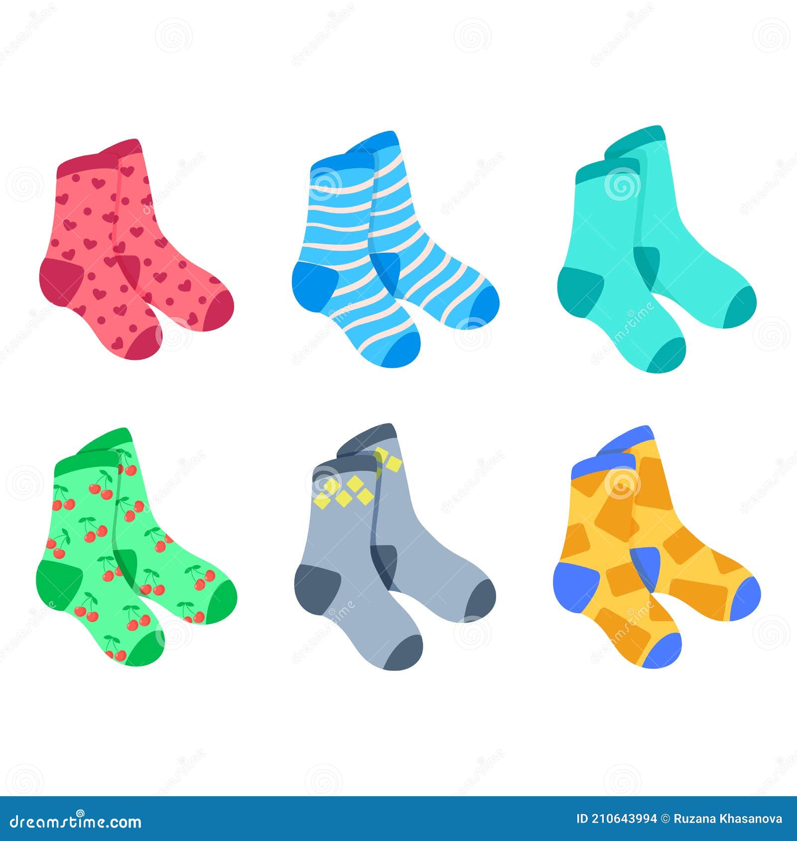 Premium Vector  Set of socks pattern. illustrations isolate sock with  colored pattern
